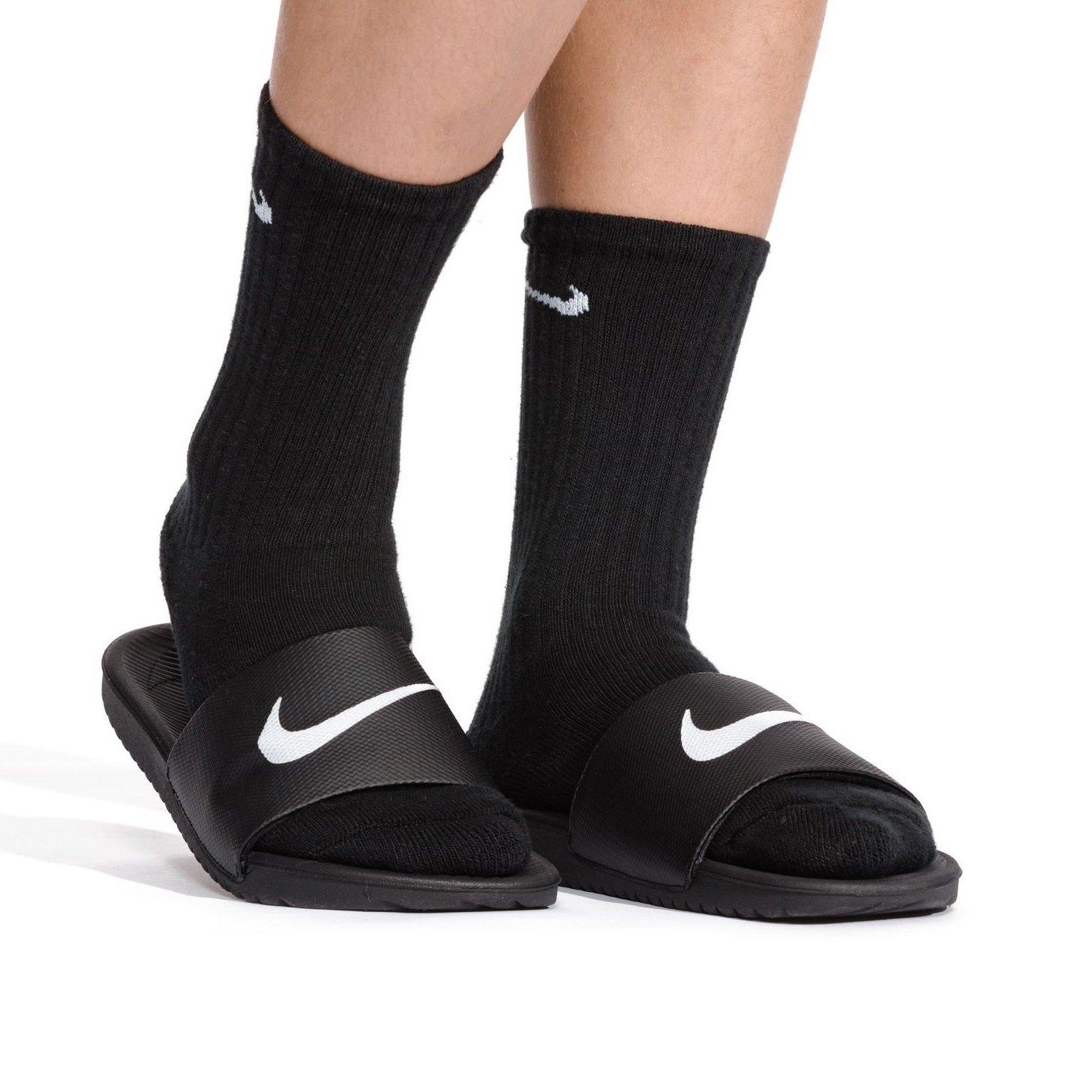 Black/White - Nike - Kawa Juniors Slide Sandals - 7