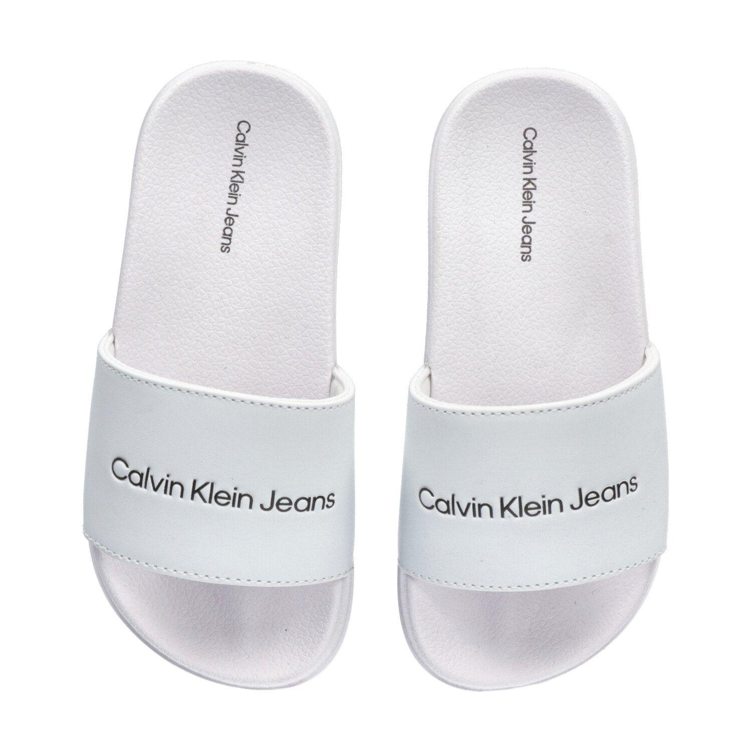 Calvin Klein Jeans Junior Logo Sliders Chaussures de piscine Sports Direct