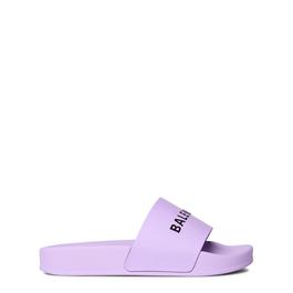 Balenciaga Unisex Junior Logo Pool Sliders
