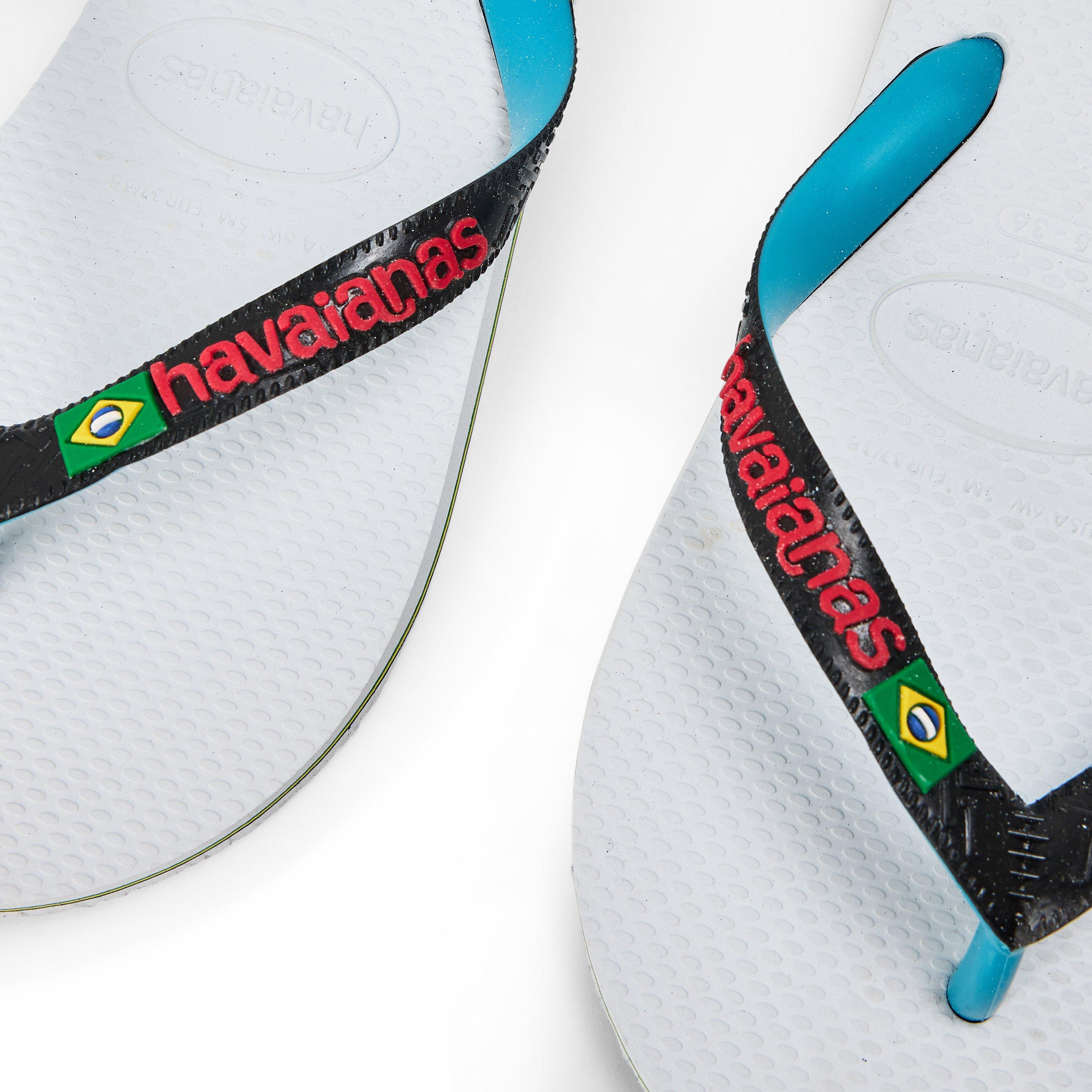 White/Black - Havaianas - Hav. Brasil Mix White/Black 35/36 Flip Flops Womens - 3
