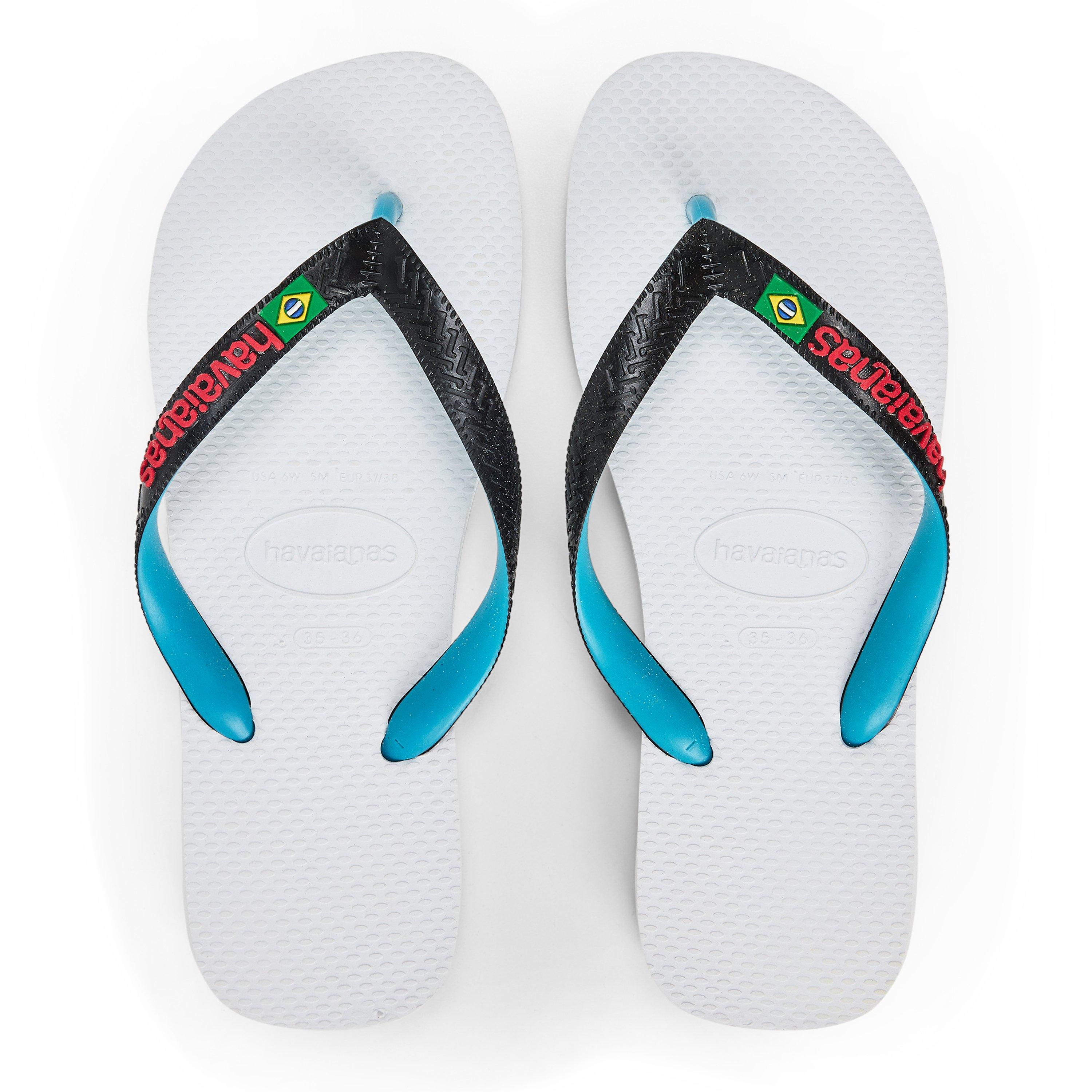 White/Black - Havaianas - Hav. Brasil Mix White/Black 35/36 Flip Flops Womens - 4