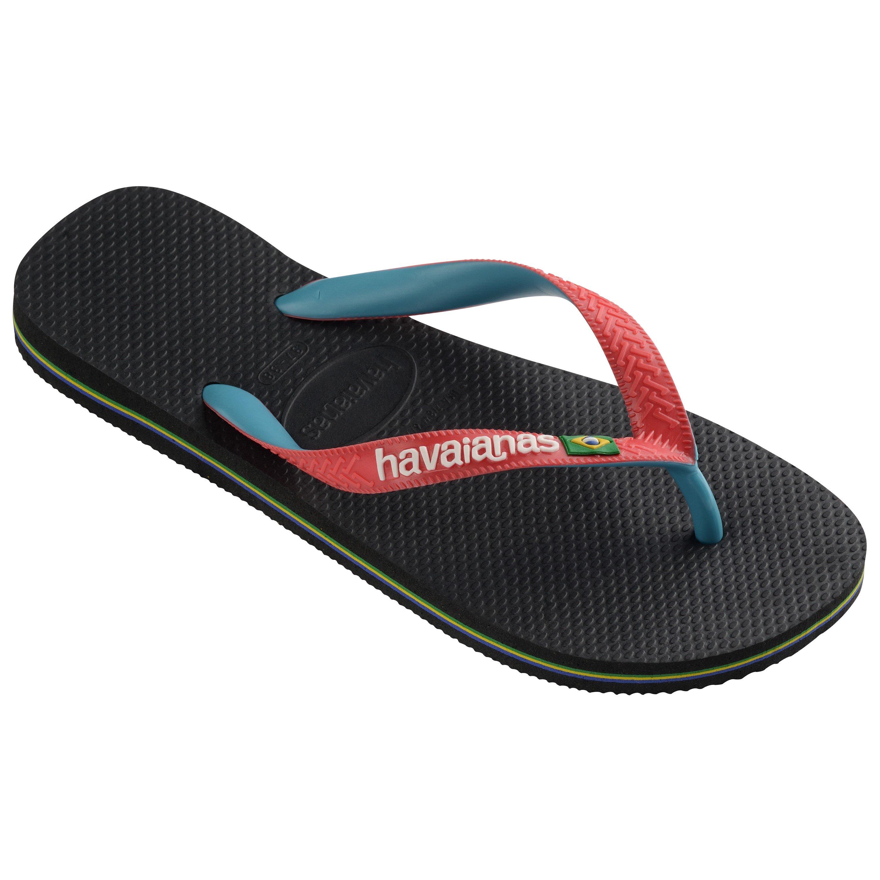Schwarz/Rot Rubin - Havaianas - Hav. Brasil Mix Black/Red Ruby 41/4 Flip Flops Womens - 2