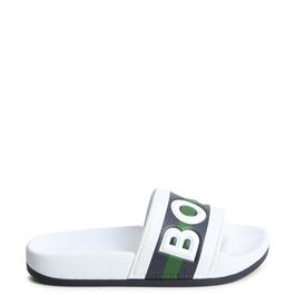 Boss Kids Logo Sliders with Logo Design Sandals