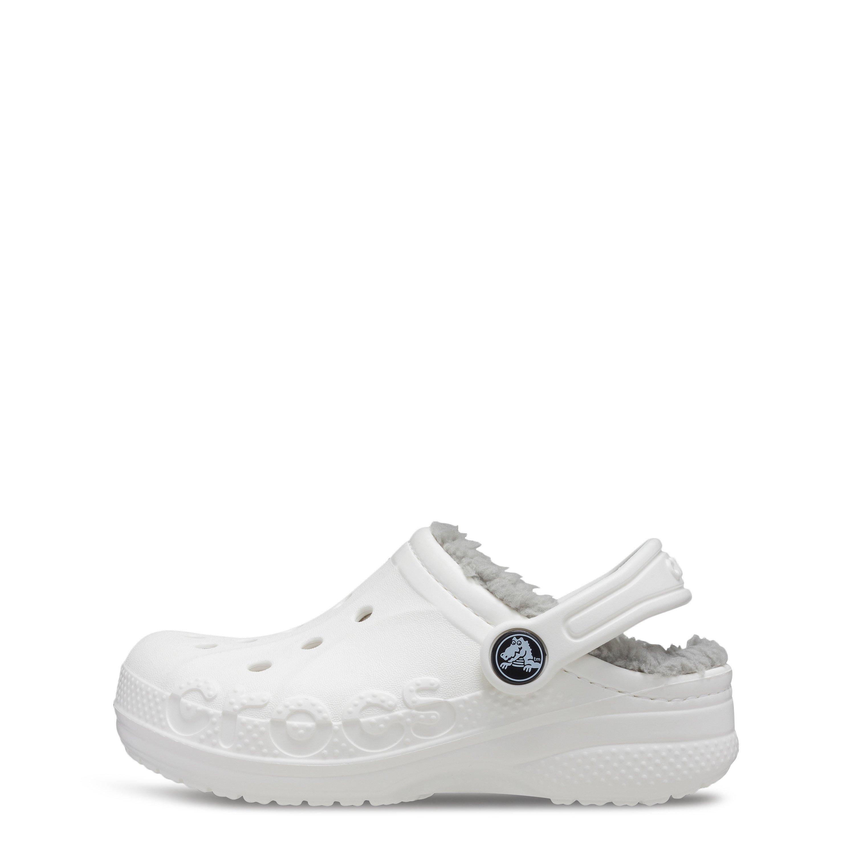 White/Li Grey - Crocs - Baya Lined Clog Juniors - 1
