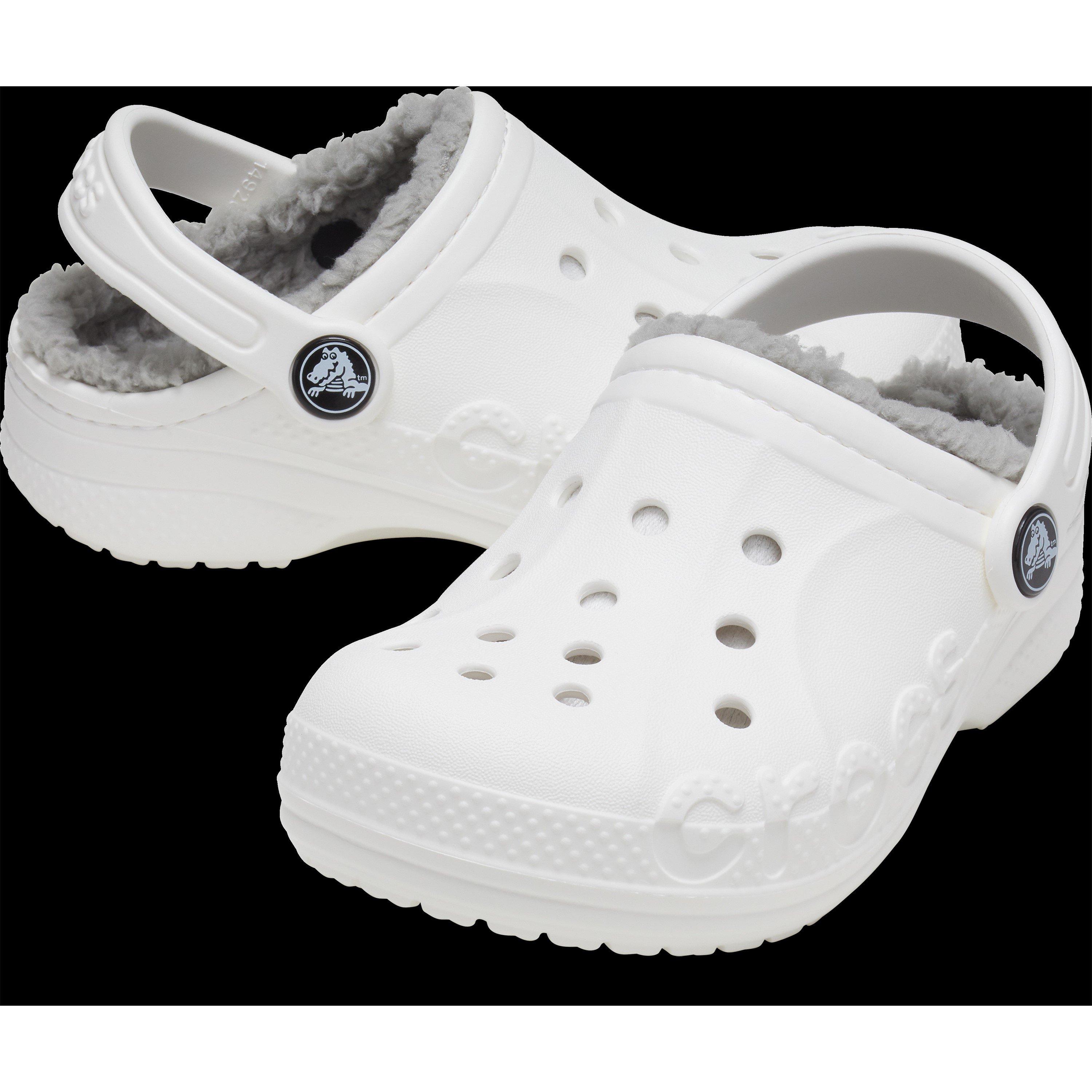 White/Li Grey - Crocs - Baya Lined Clog Juniors - 2