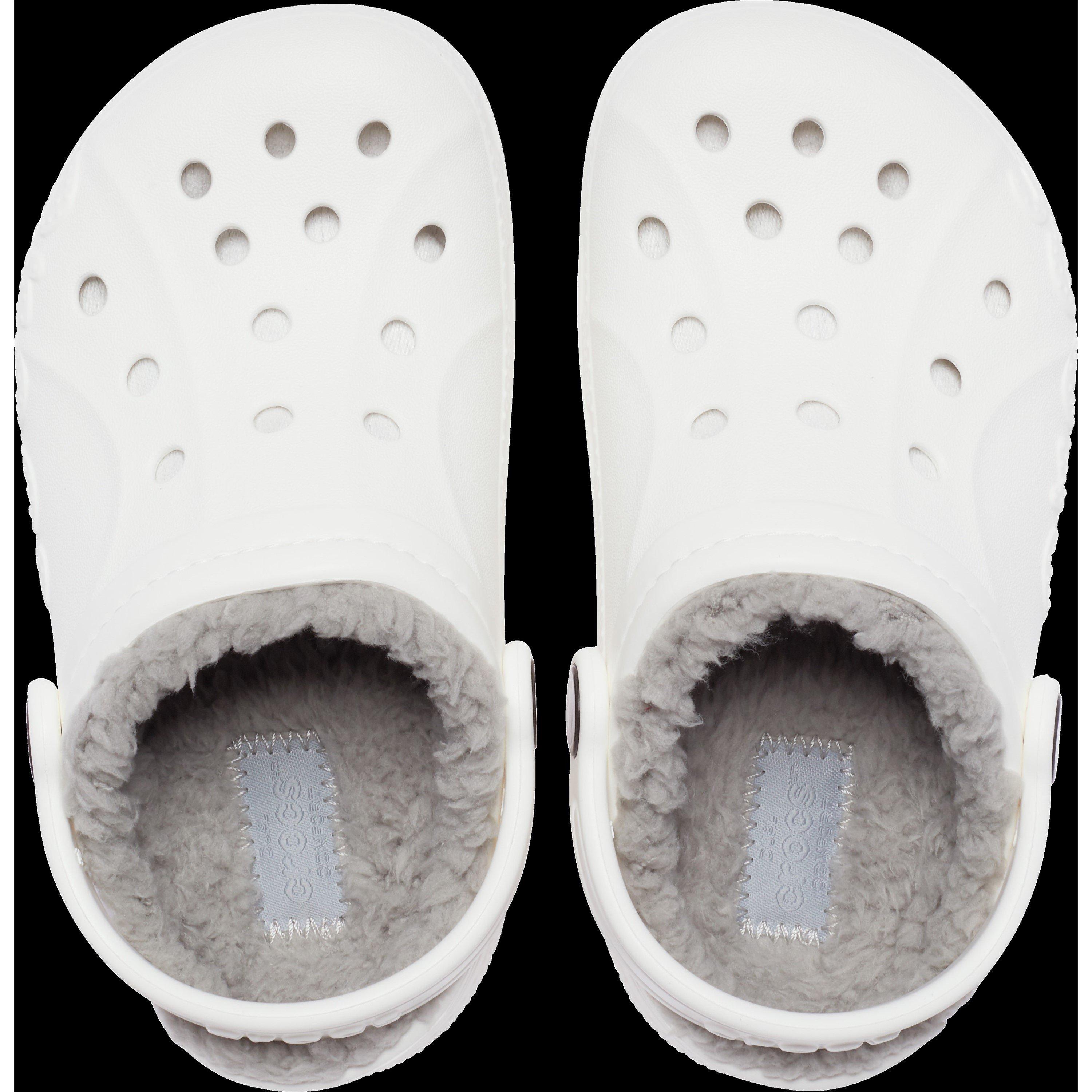 White/Li Grey - Crocs - Baya Lined Clog Juniors - 3