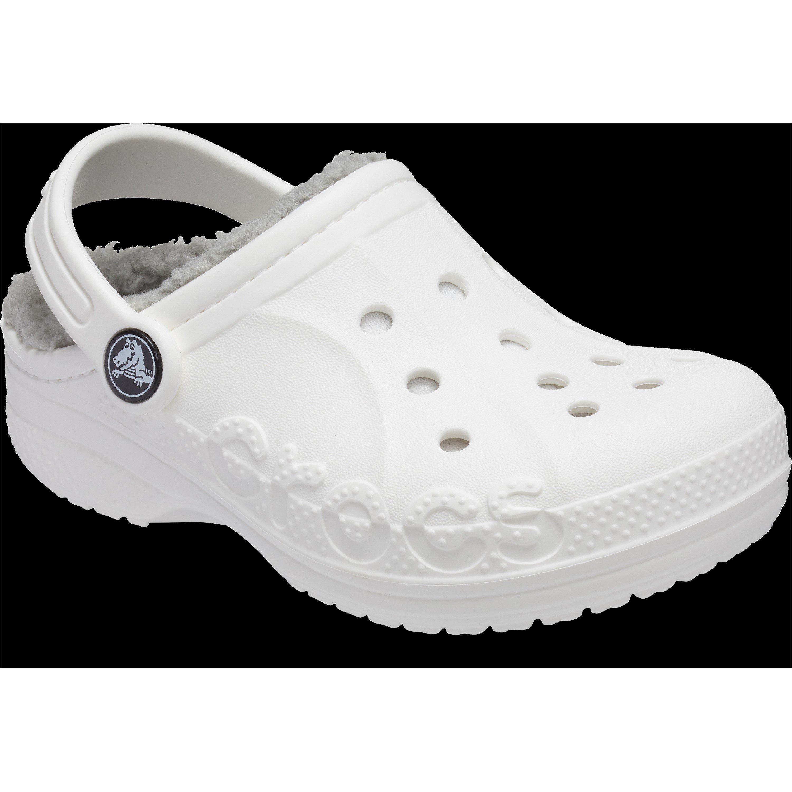 White/Li Grey - Crocs - Baya Lined Clog Juniors - 5