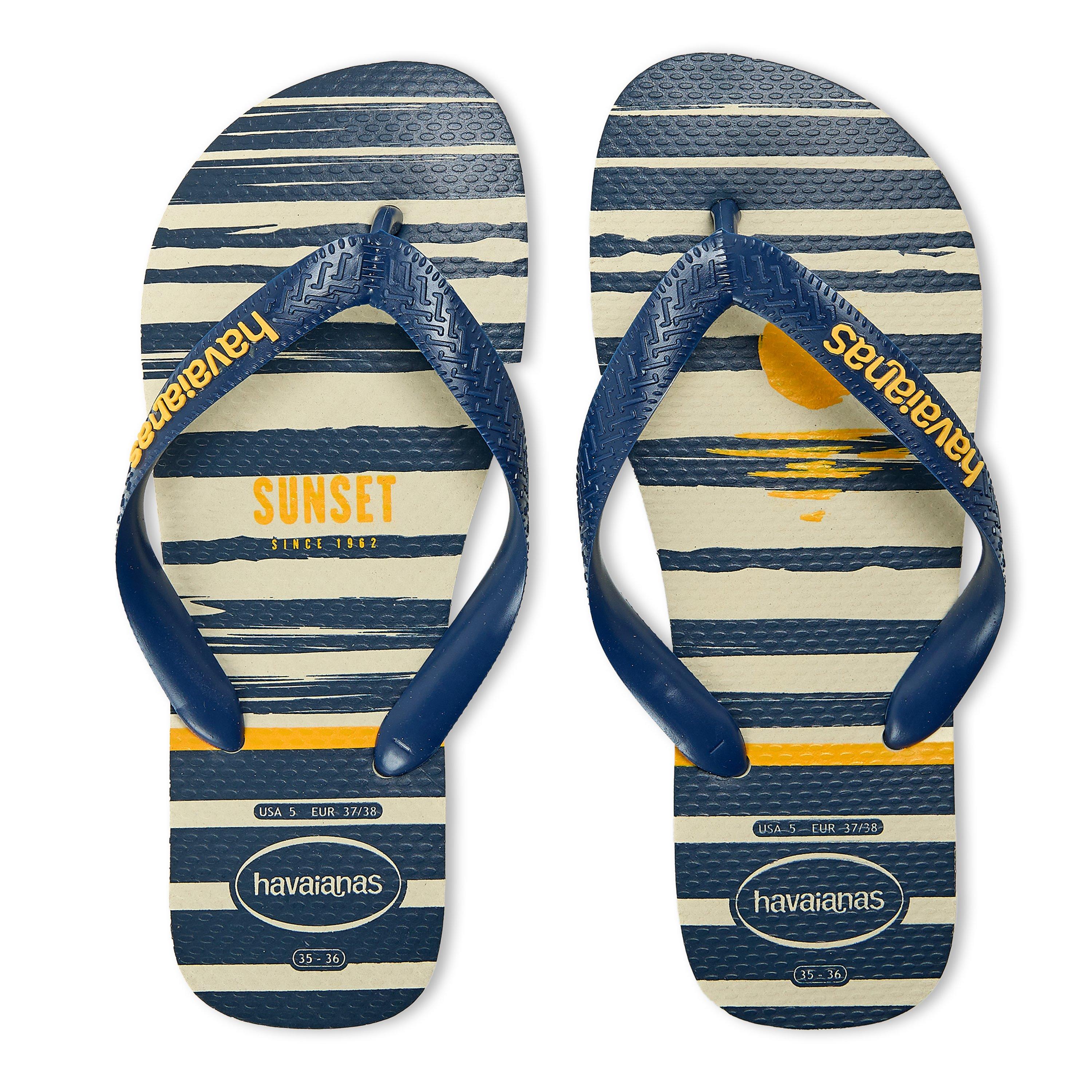 Beige/Navy - Havaianas - Hav. Top Nautical Beige/Navy 35/36 Flip Flops Womens - 4