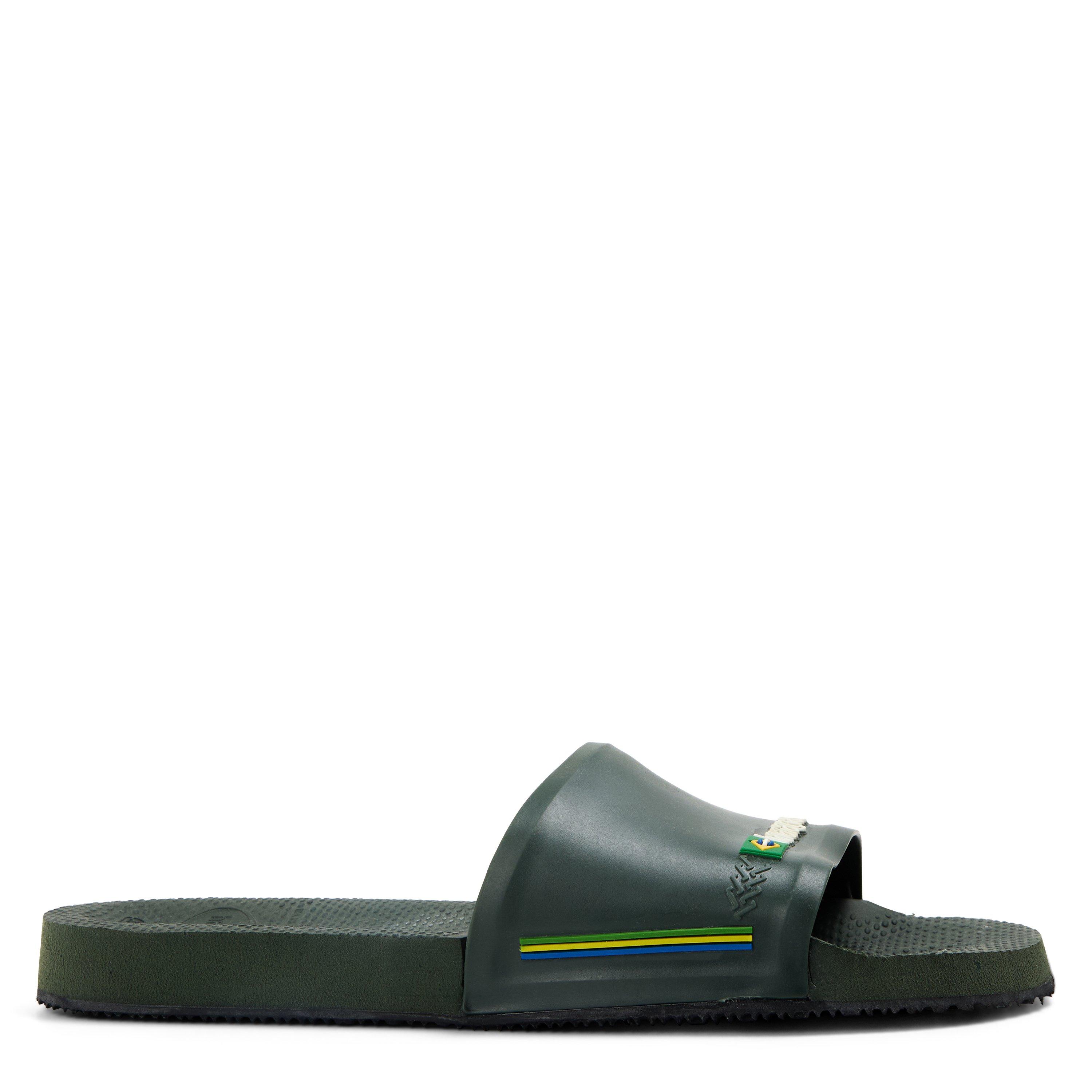 Havaianas Women's Slide Brasil Flip Flops - Green Olive - 3/4
