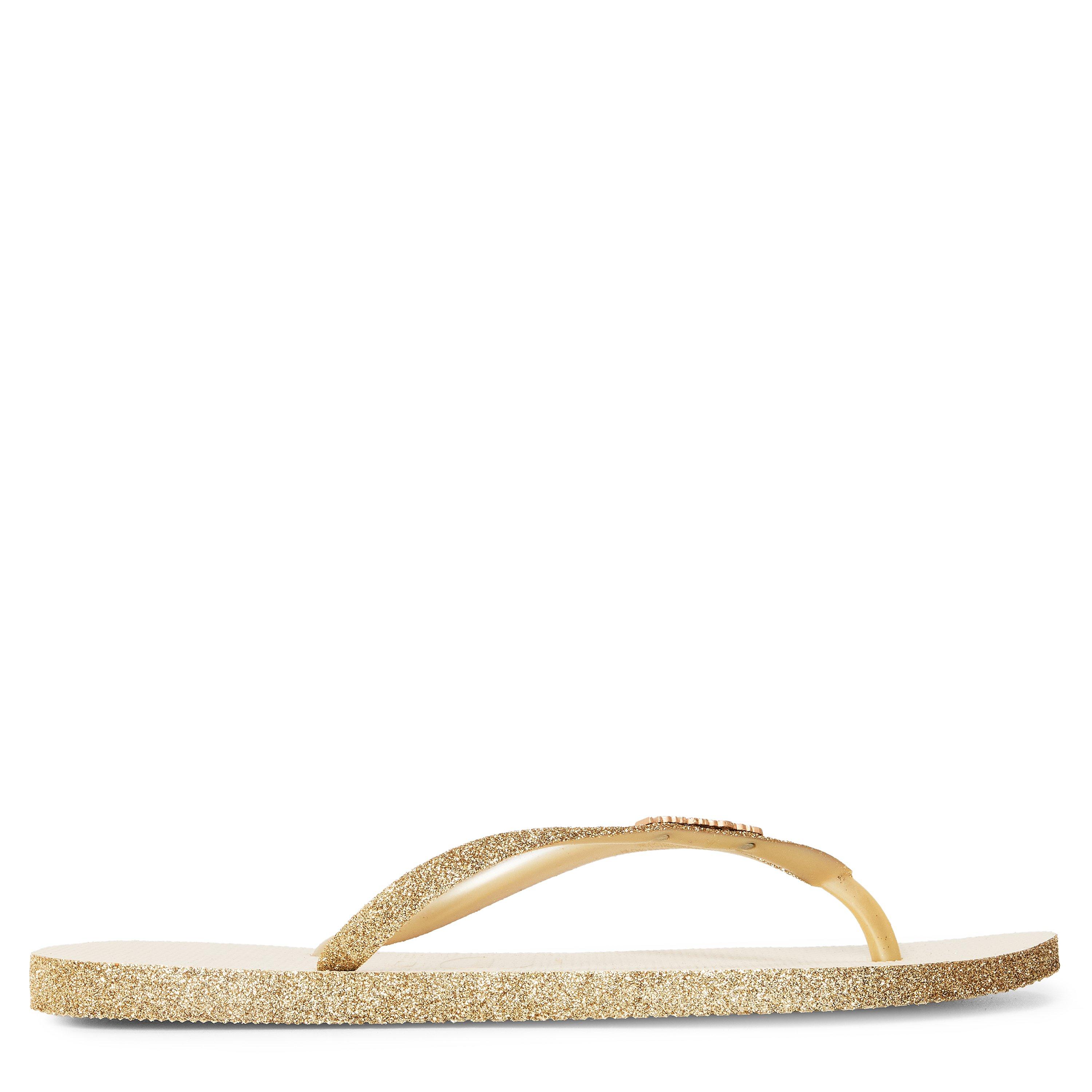 Beige - Havaianas - Hav. Slim Sparkle Beige 41/42 Flip Flops Womens - 1
