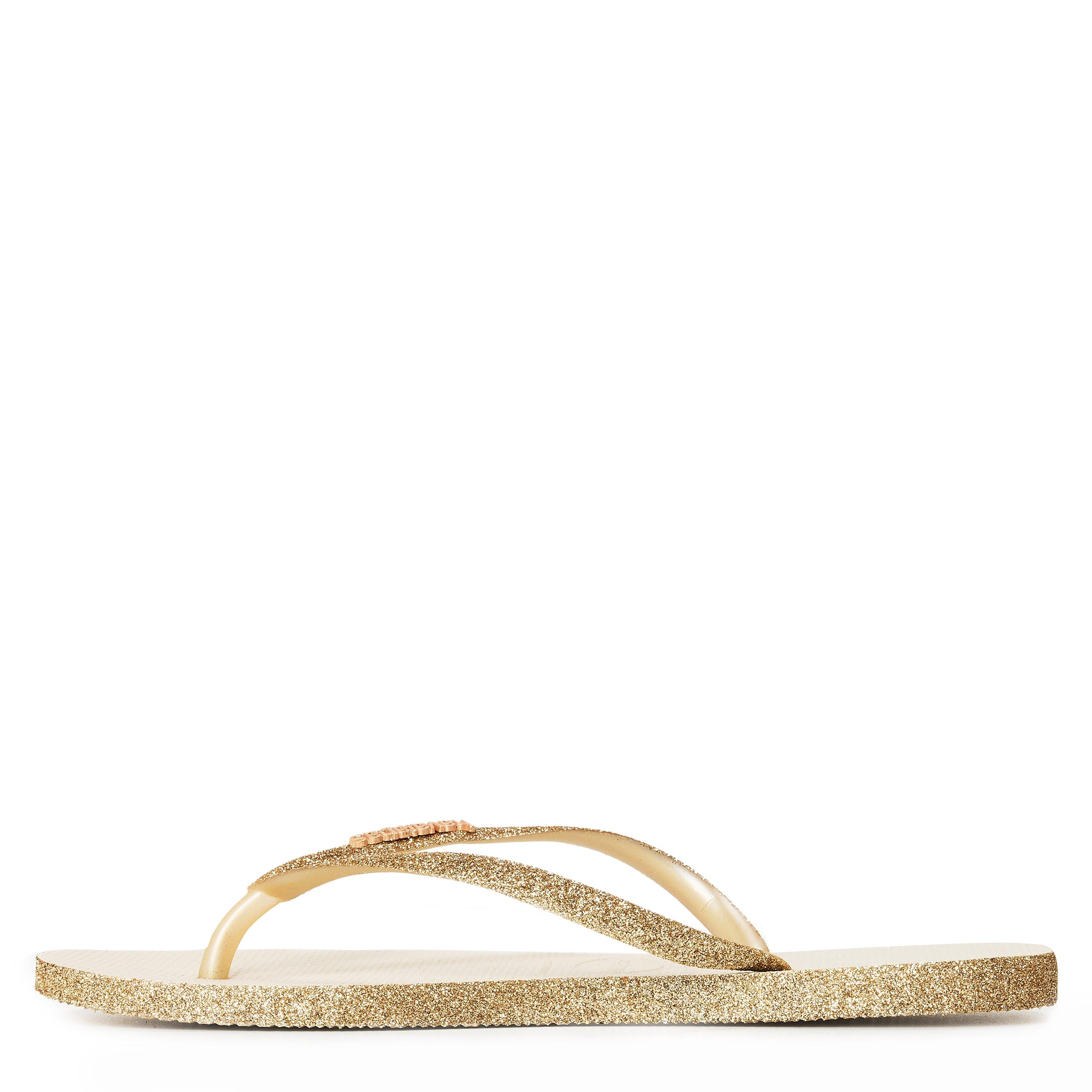 Beige - Havaianas - Hav. Slim Sparkle Beige 41/42 Flip Flops Womens - 2