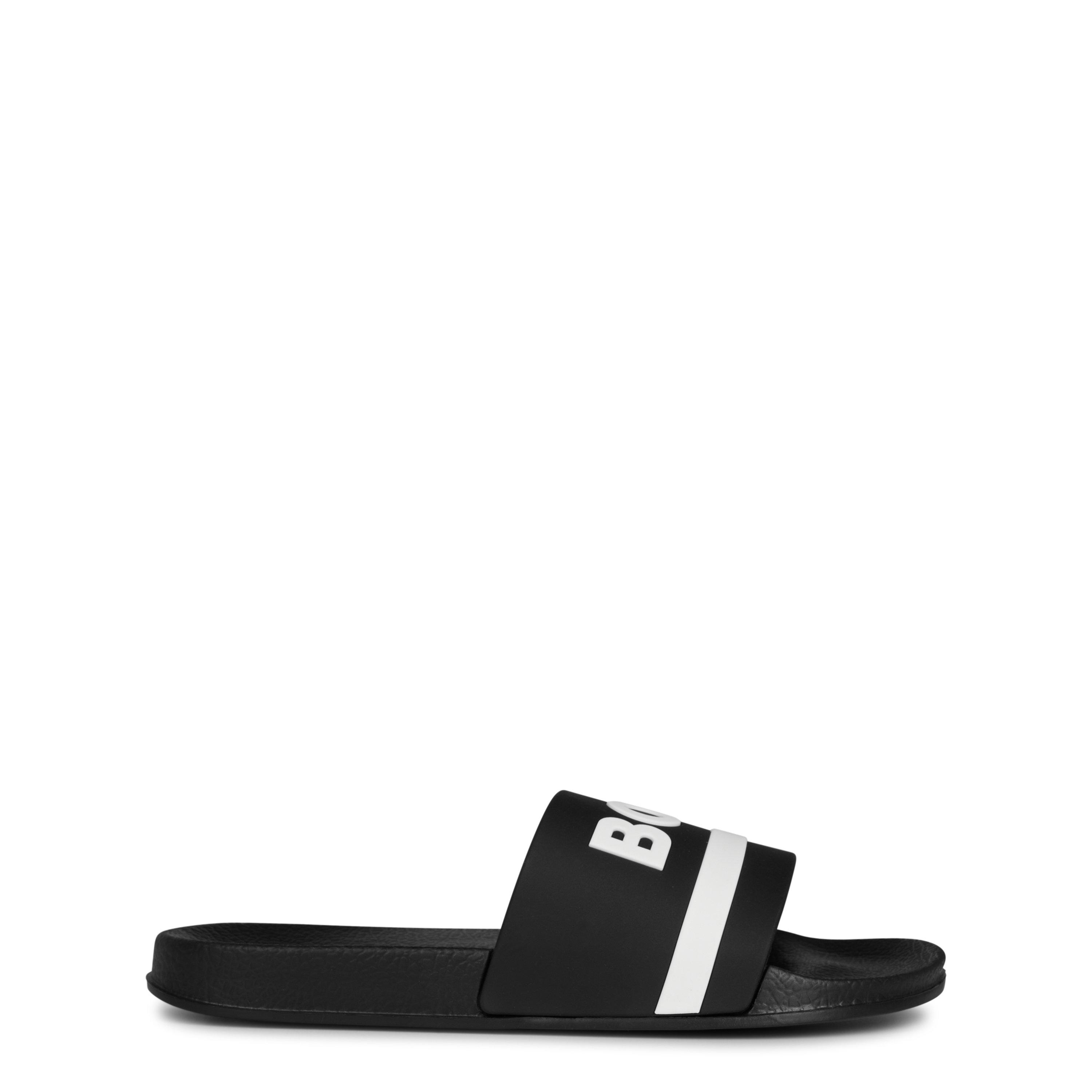 Boss Boys Kids Logo Sliders With Logo Design Sandals - Black 09B - 6 (39)