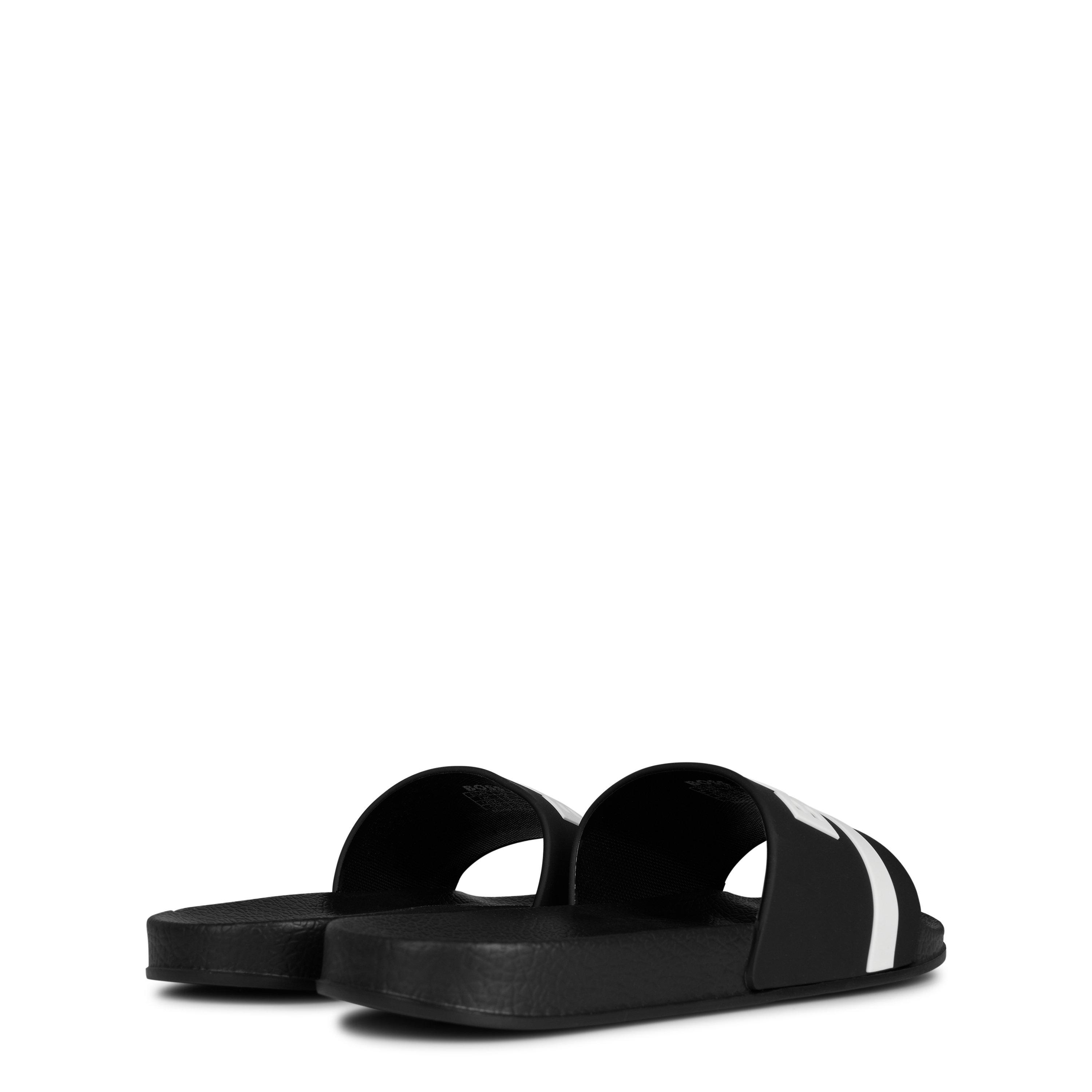 Black 09B - Boss - Kids Logo Sliders with Logo Design Sandals - 4