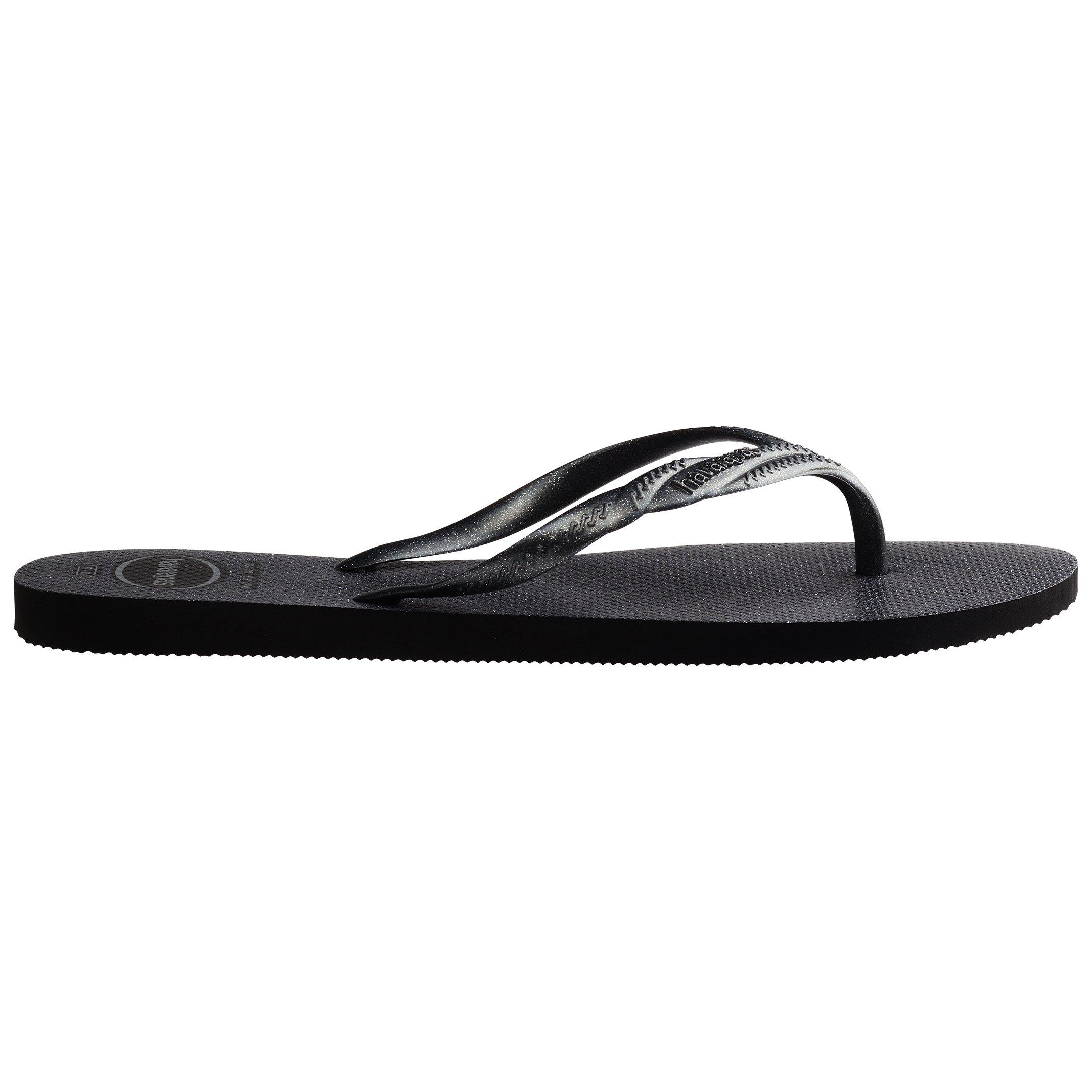 Schwarz/Grau - Havaianas - Hav. Fantasia Gloss Black/Grey 35/3 Flip Flops Womens - 1