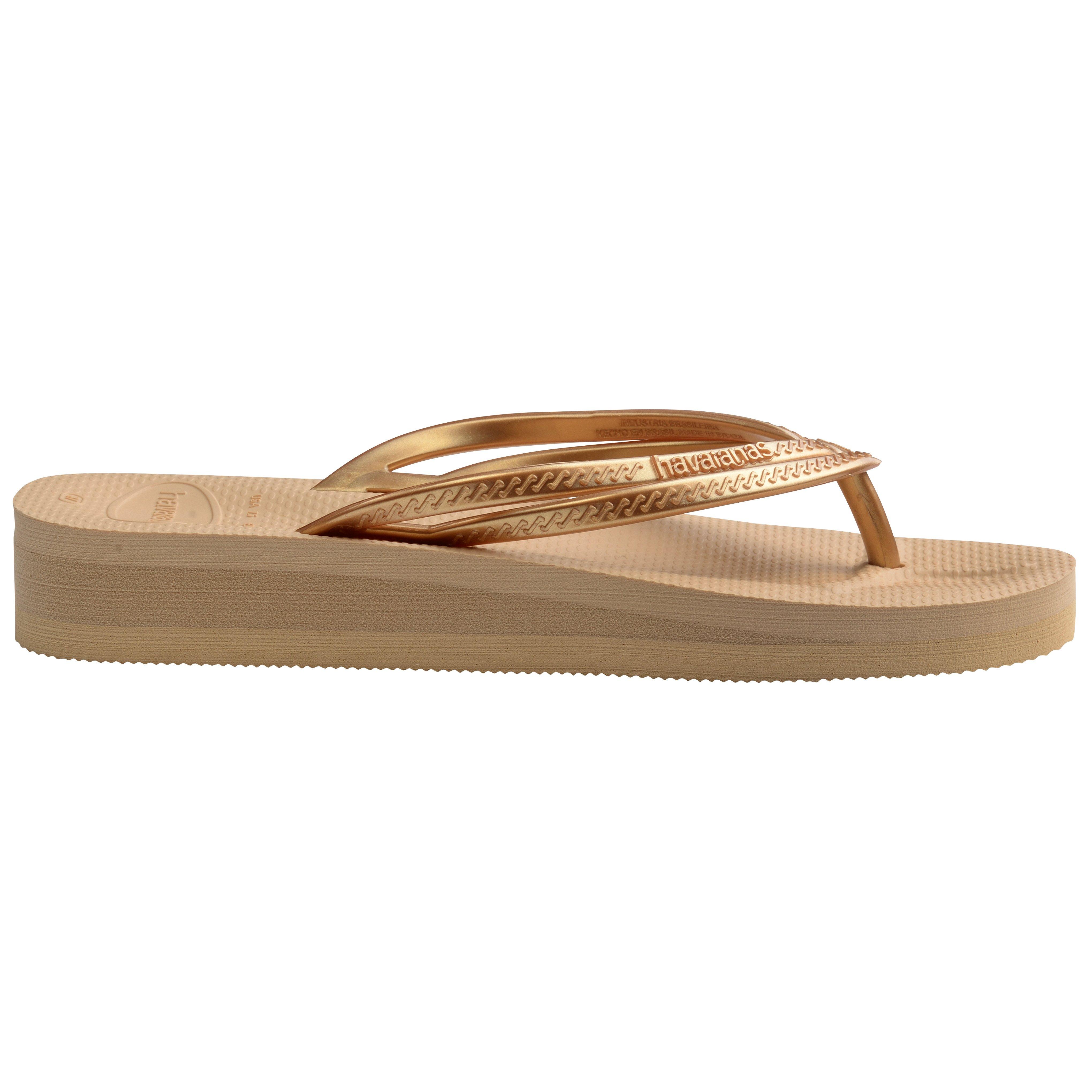 Golden - Havaianas - Hav. Wedges Golden 37 Flip Flops Womens - 1