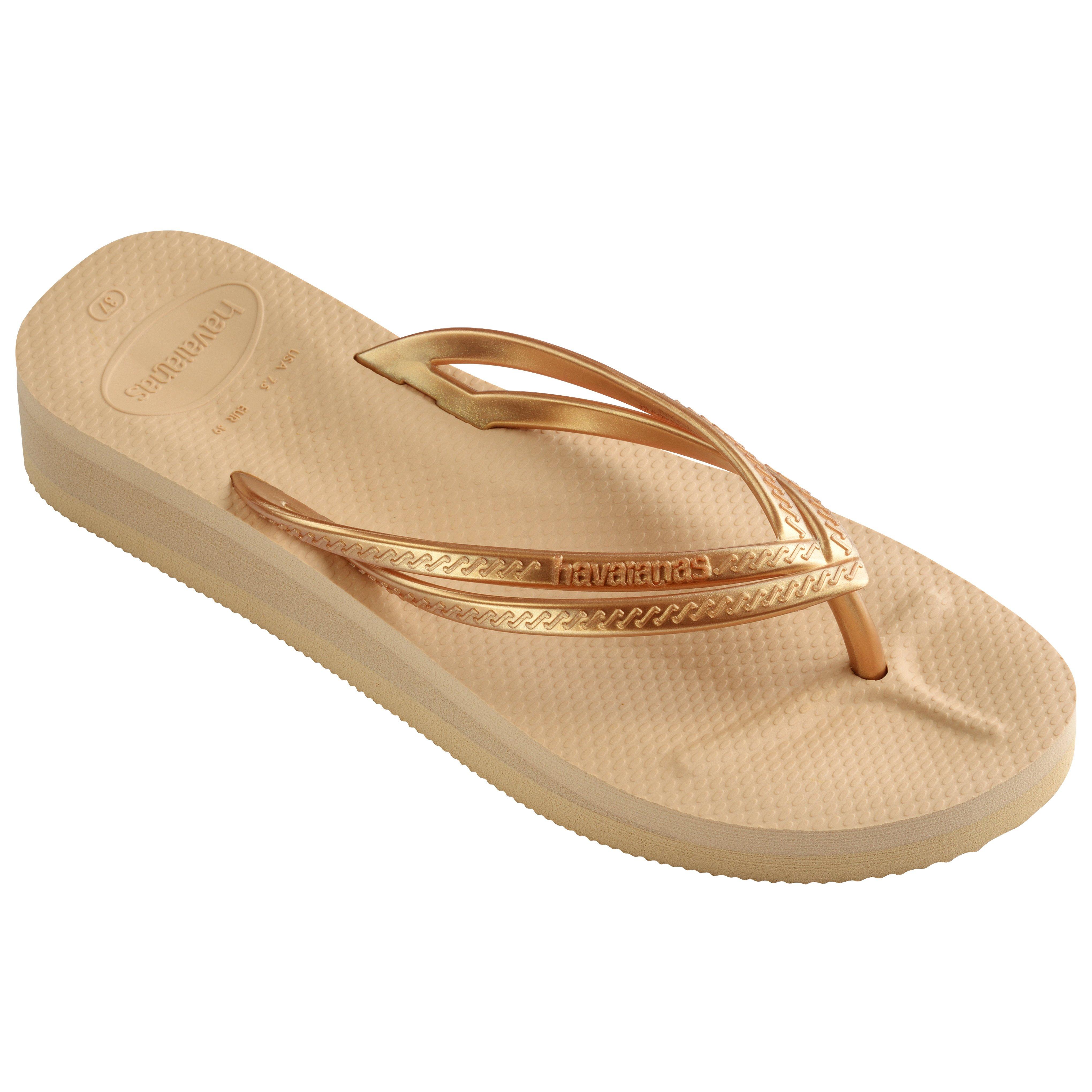 Golden - Havaianas - Hav. Wedges Golden 37 Flip Flops Womens - 2