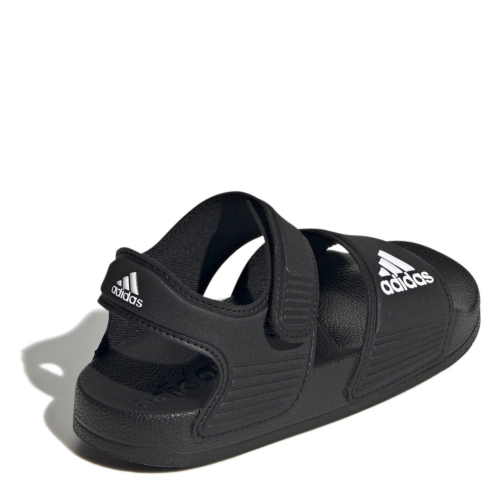 CBlk/FWht/CBlk - adidas - Adilette Childrens Sandals - 4
