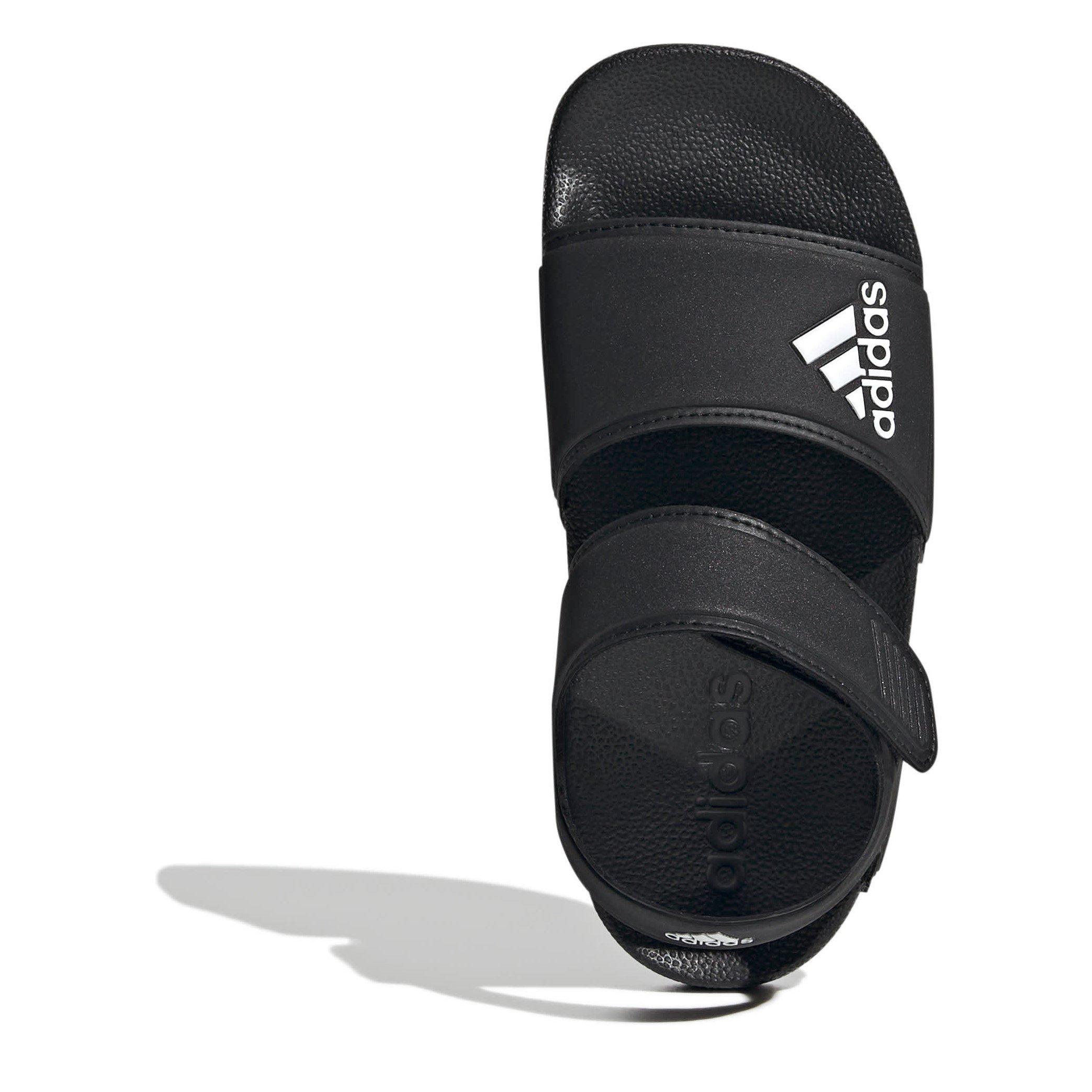CBlk/FWht/CBlk - adidas - Adilette Childrens Sandals - 5