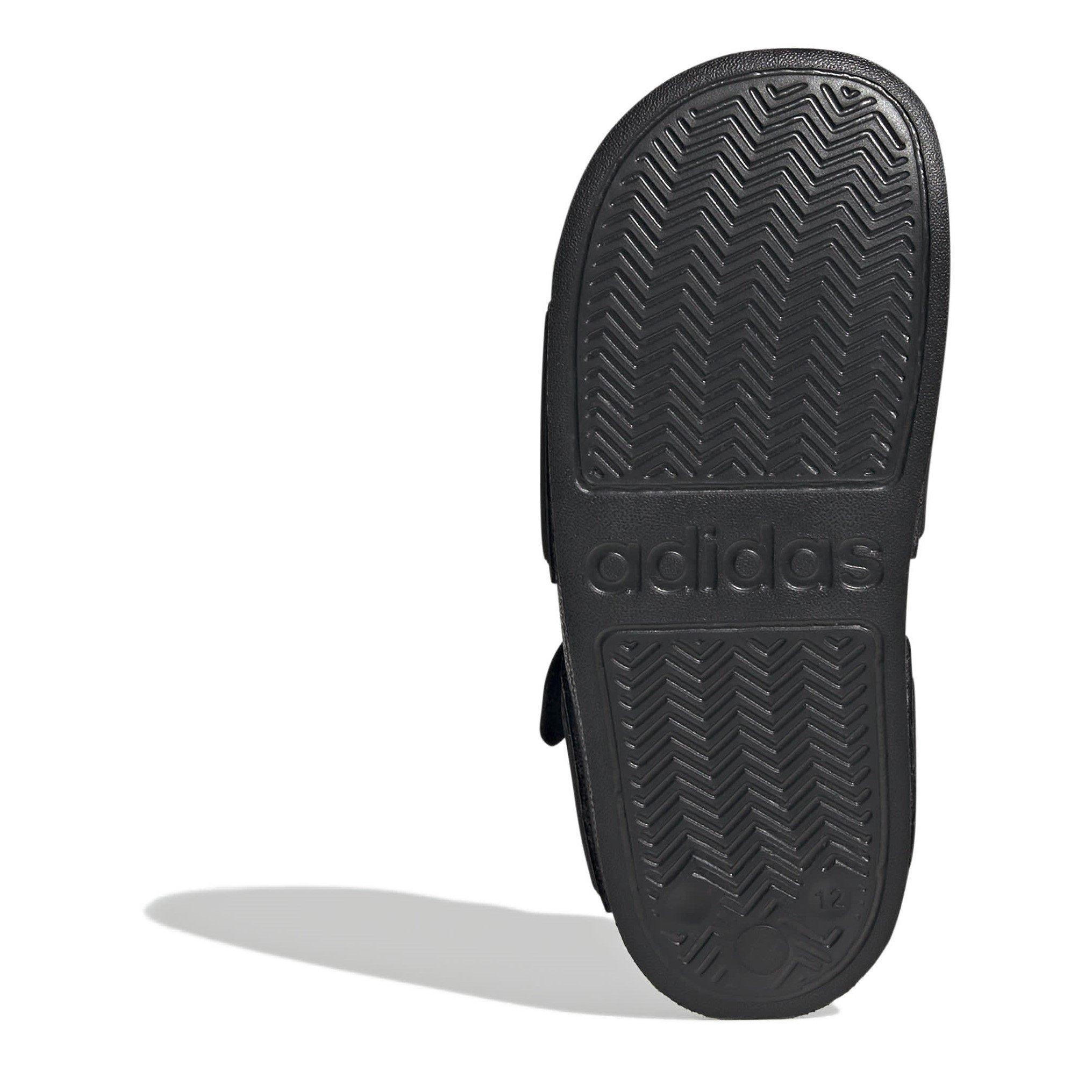 CBlk/FWht/CBlk - adidas - Adilette Childrens Sandals - 6