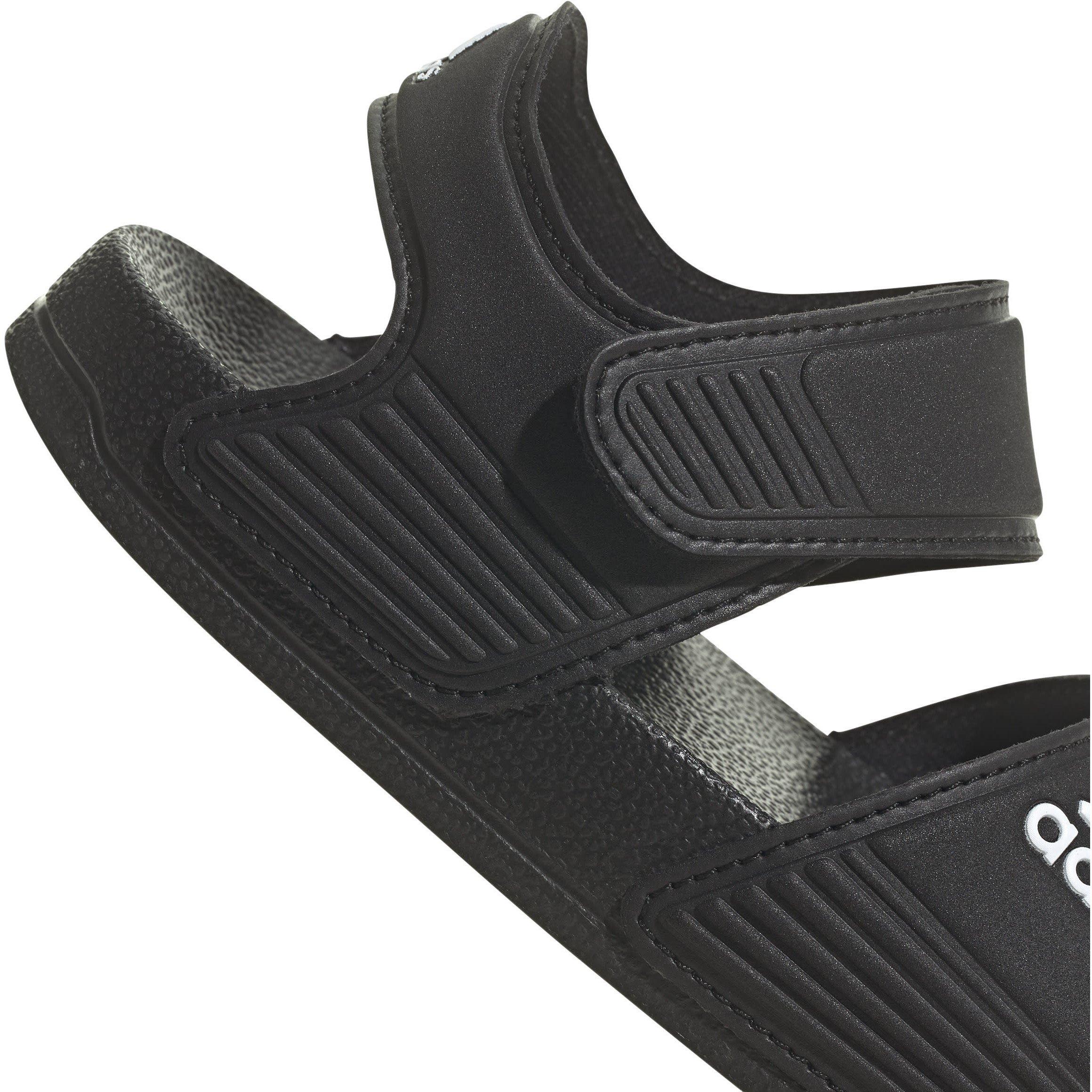 CBlk/FWht/CBlk - adidas - Adilette Childrens Sandals - 8