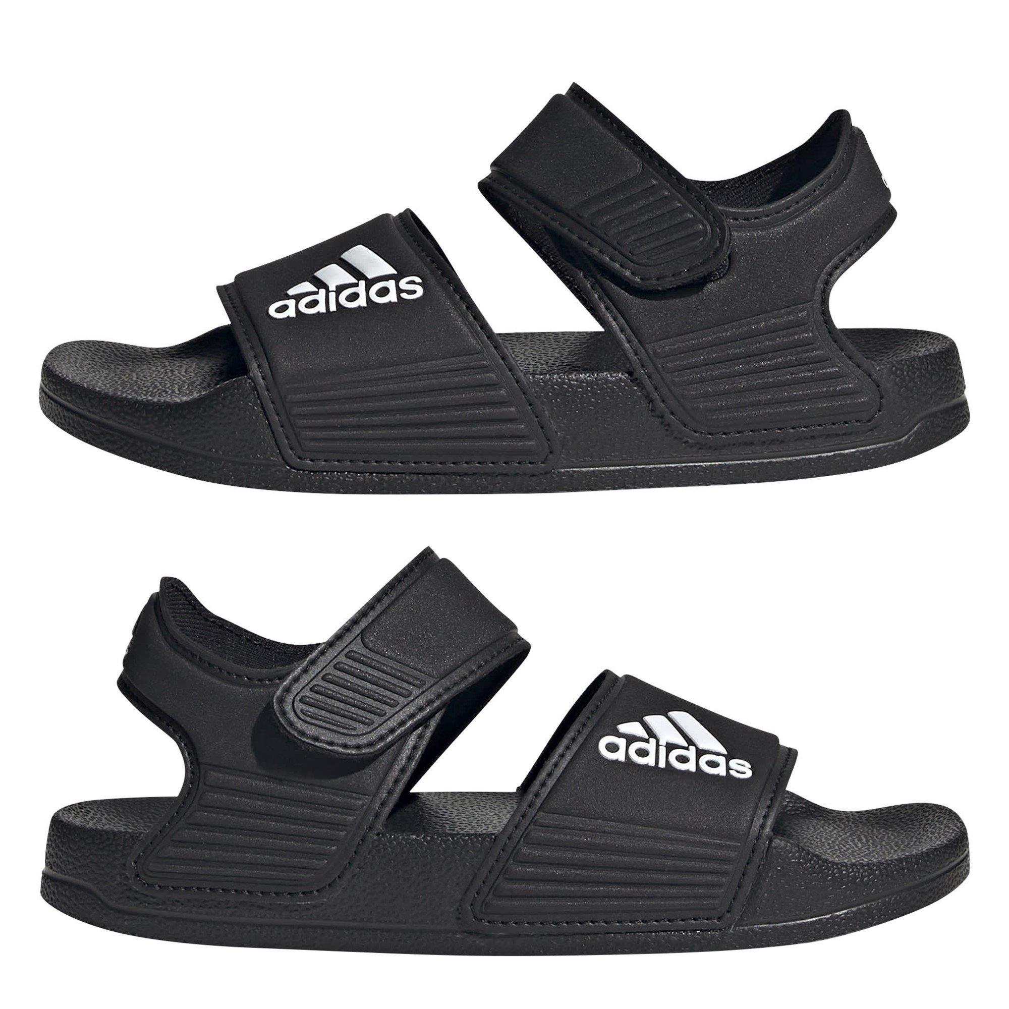 CBlk/FWht/CBlk - adidas - Adilette Childrens Sandals - 9