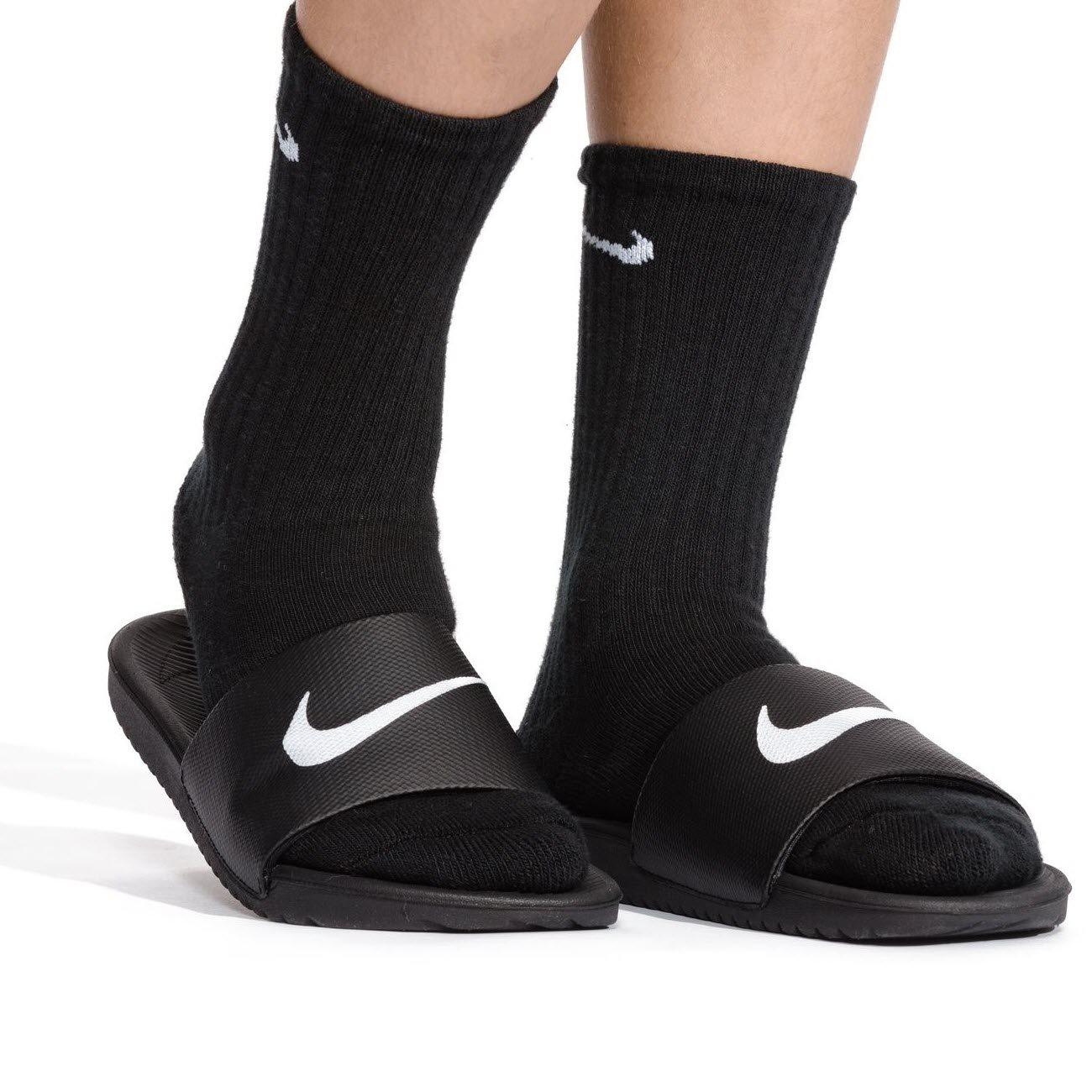 Black/White - Nike - Kawa Junior Slides - 7