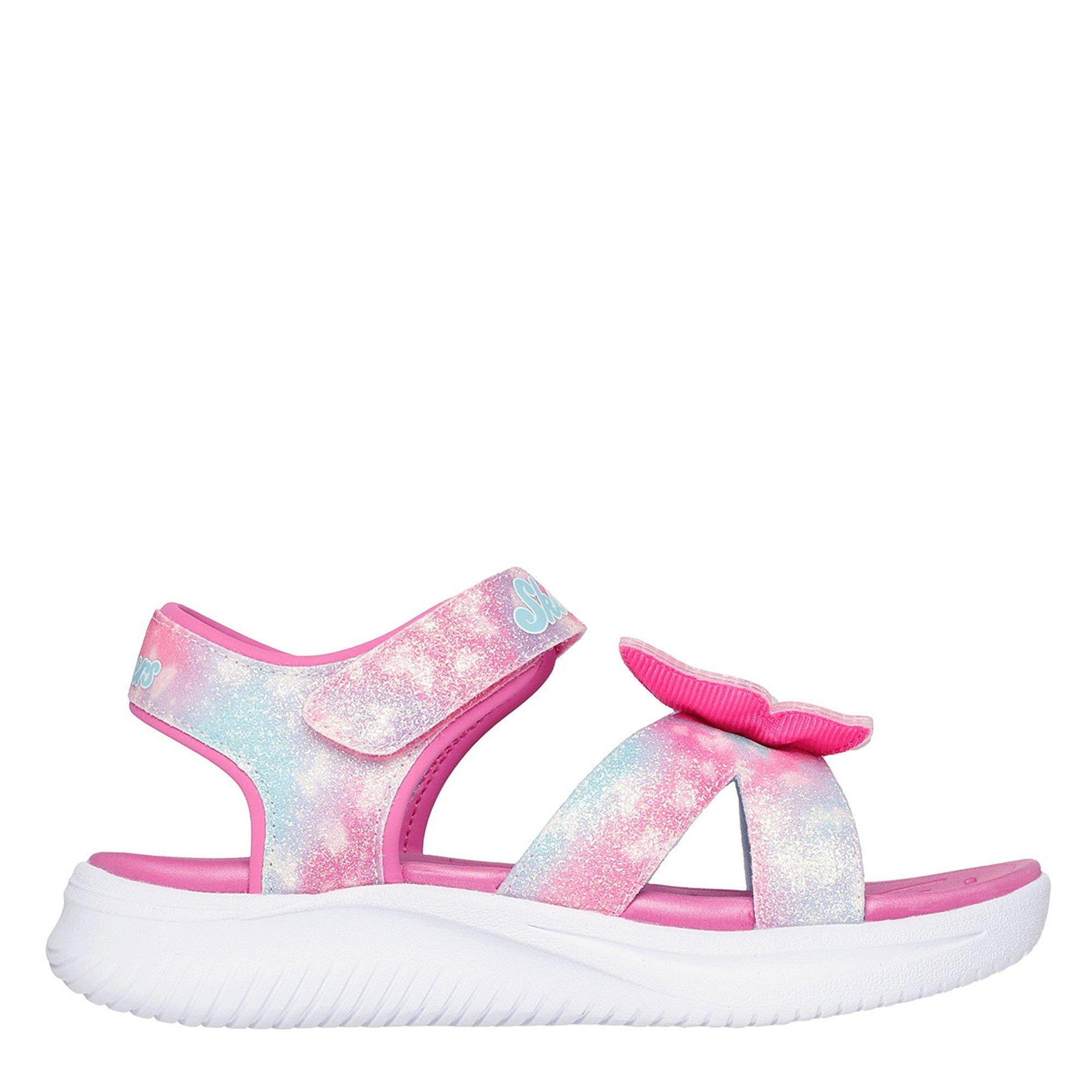 Skechers Girls Kids' Flat Sandals - Pink Sparkle - C12 (30)
