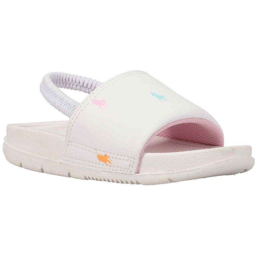 Polo Ralph Lauren Kids' Pool Sliders - White/Multi - Size C5 (21.5)