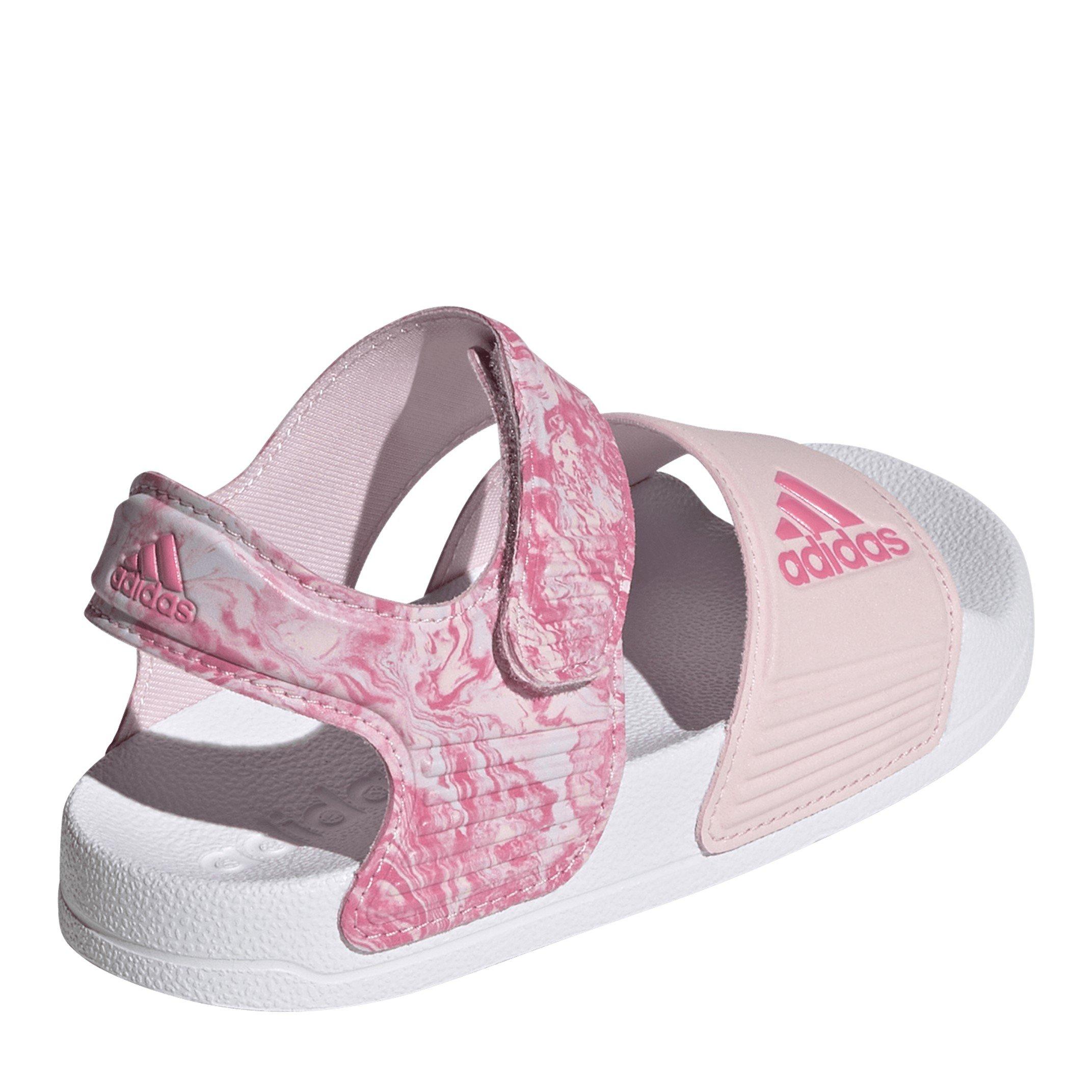 Clear Pink/Wht - adidas - Adilette Sandal K Sliders Unisex Kids - 4