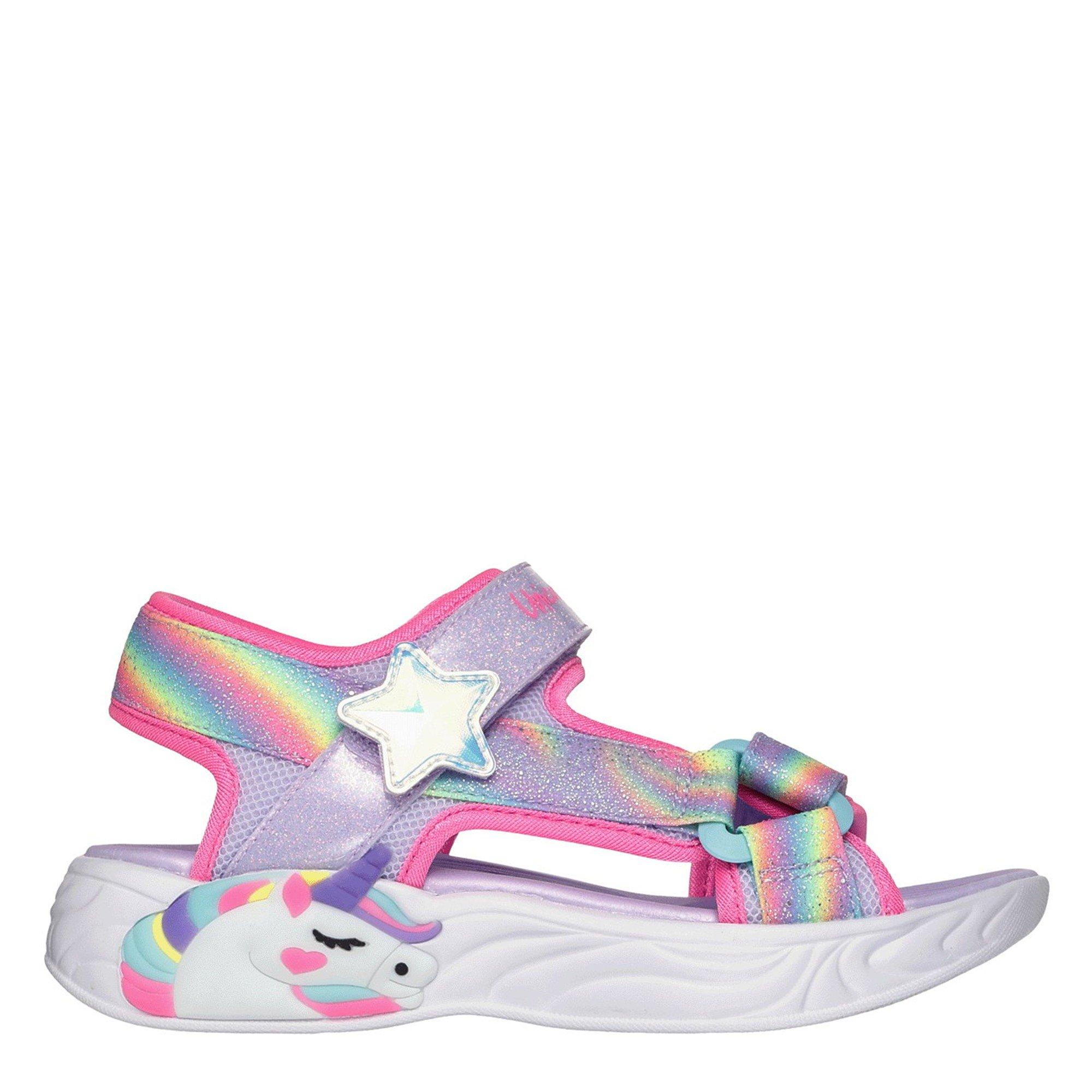 Skechers Girls Lighted Unicorn Dreams Sandal Flat Sandals - Lavender - C12 (30.5)