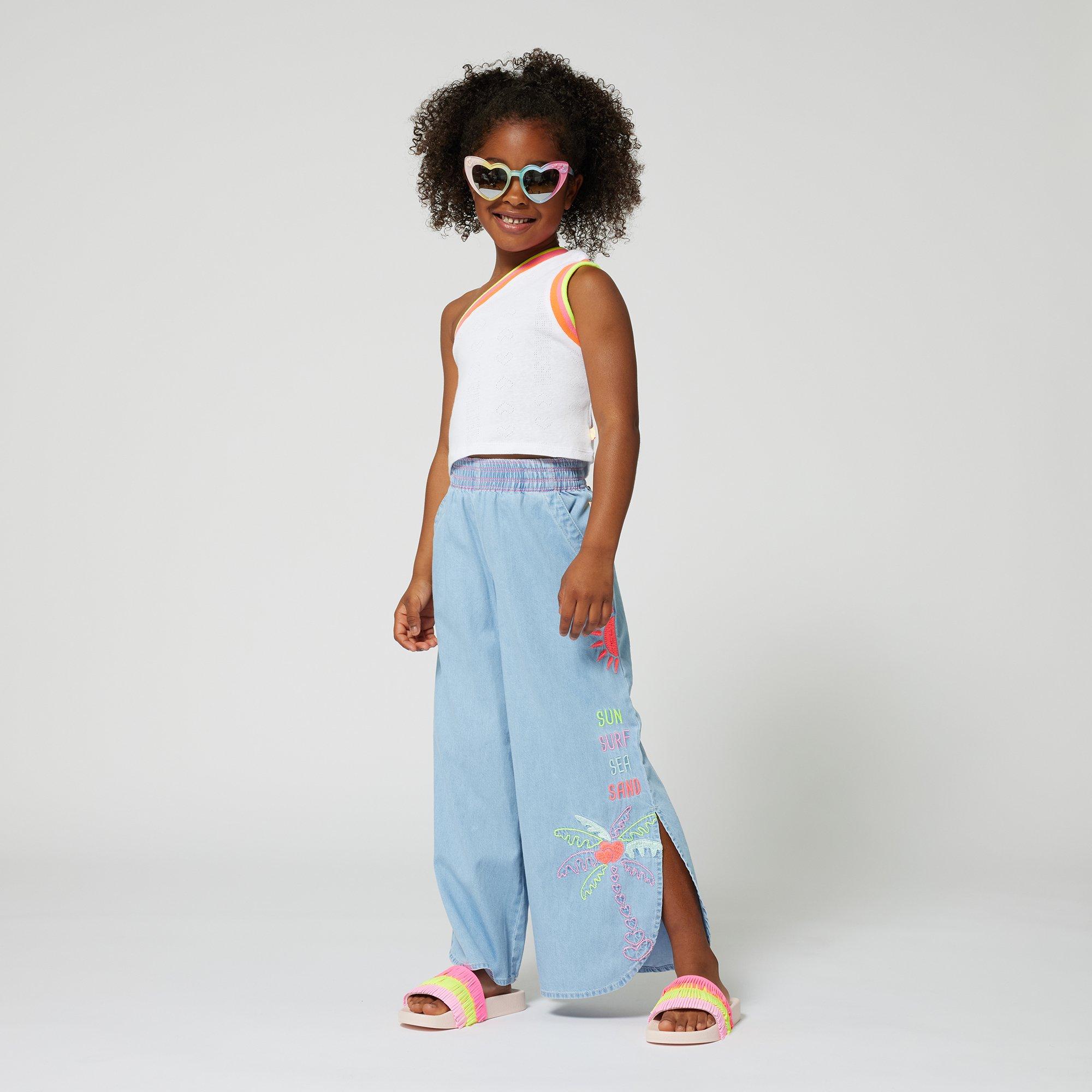 Multi Z41 - Billieblush - Kids' Fringed Sliders - 4