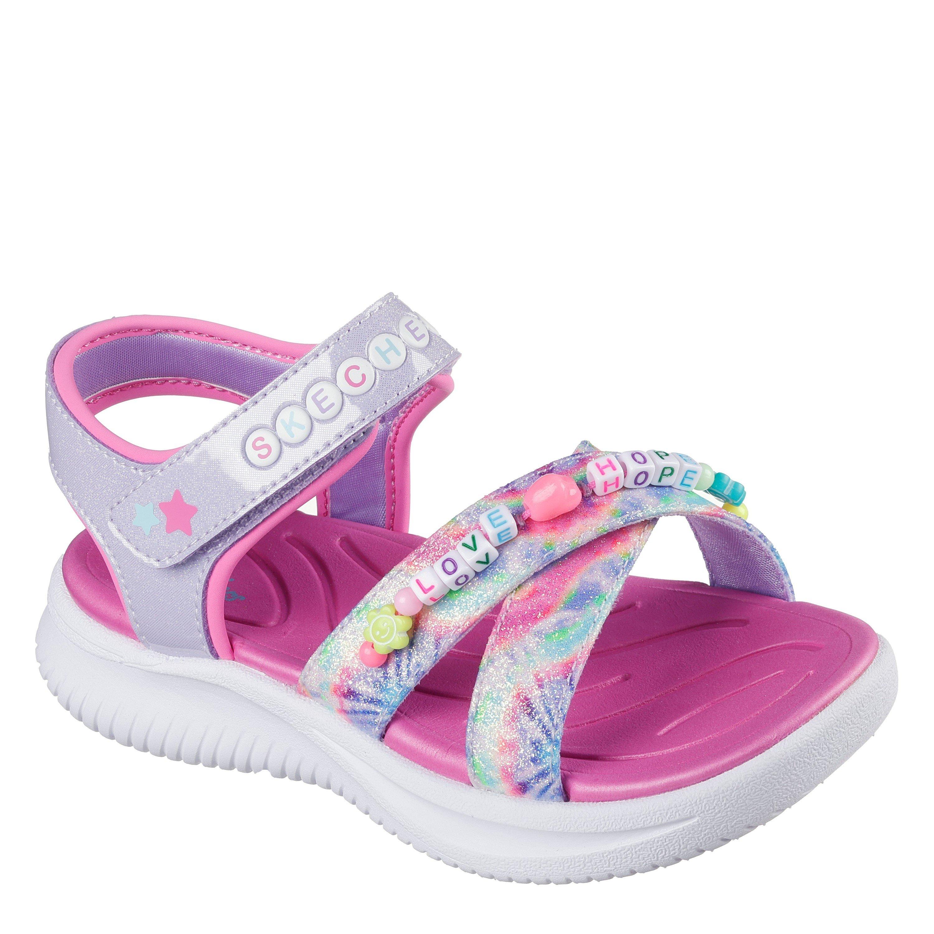 Lavender/Multi - Skechers - Friendship Bracelet Theme Sandal Flat Sandals Girls - 1
