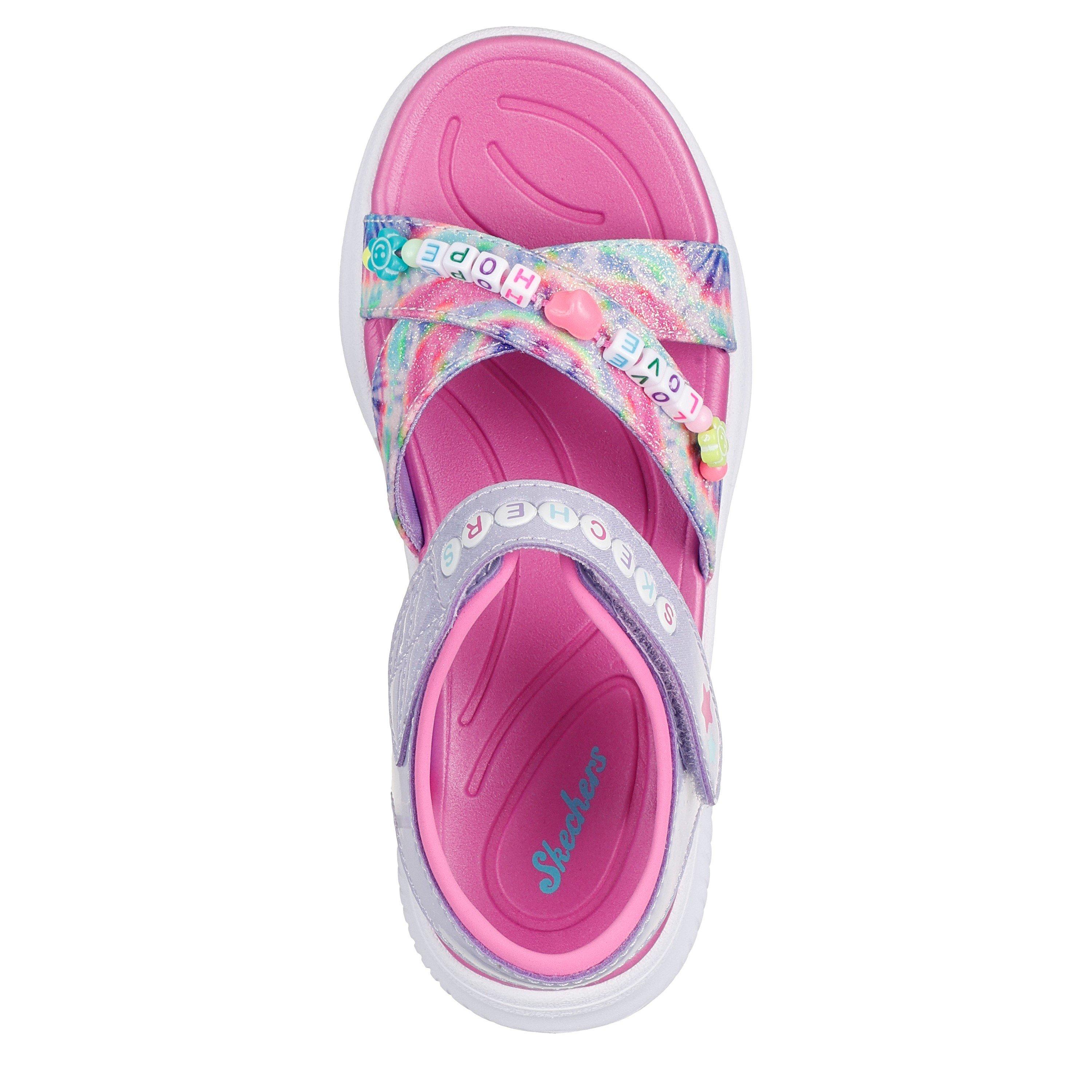 Lavender/Multi - Skechers - Friendship Bracelet Theme Sandal Flat Sandals Girls - 5