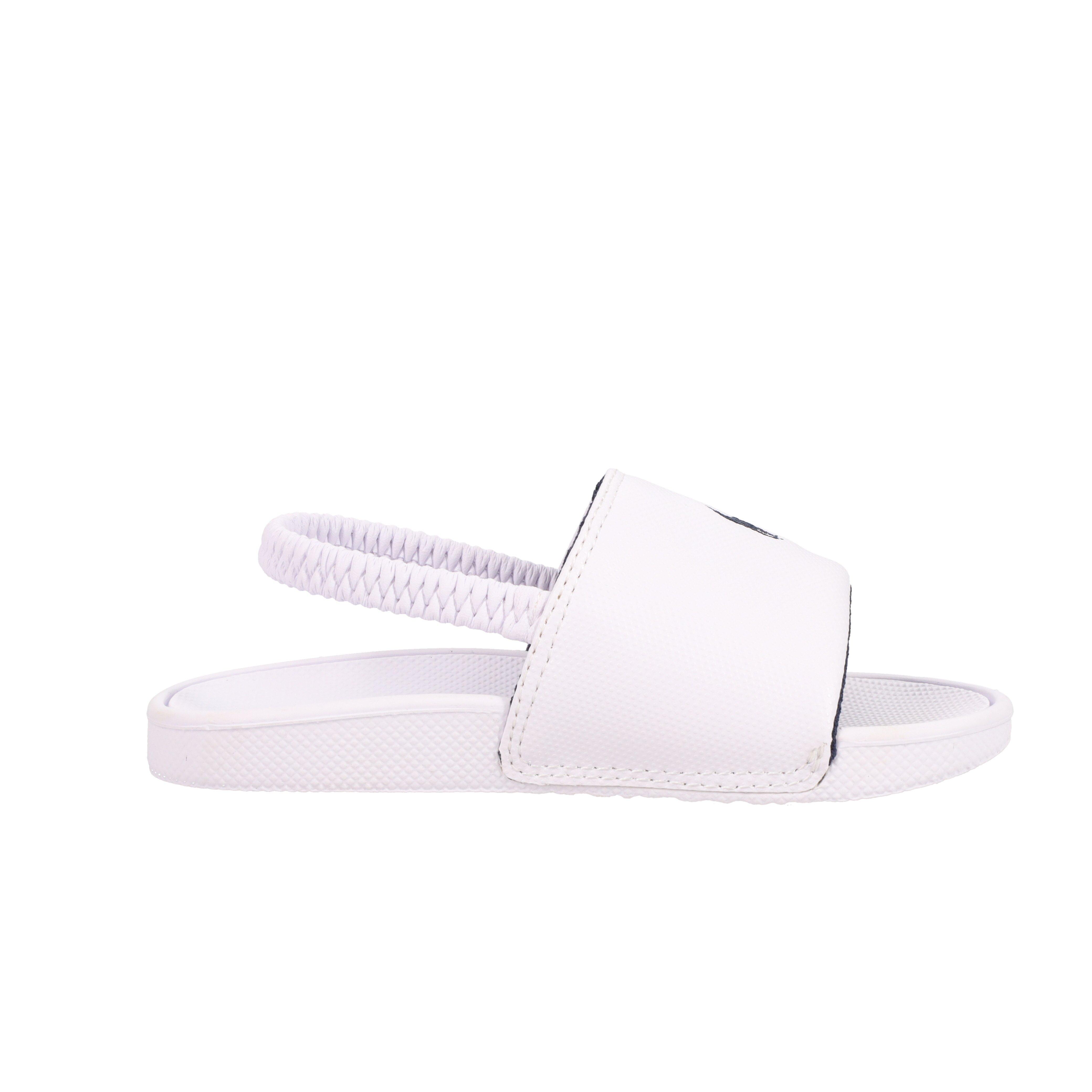 Polo Ralph Lauren  White/Navy Kids' Cayson Pool Sliders - C5 (21.5)