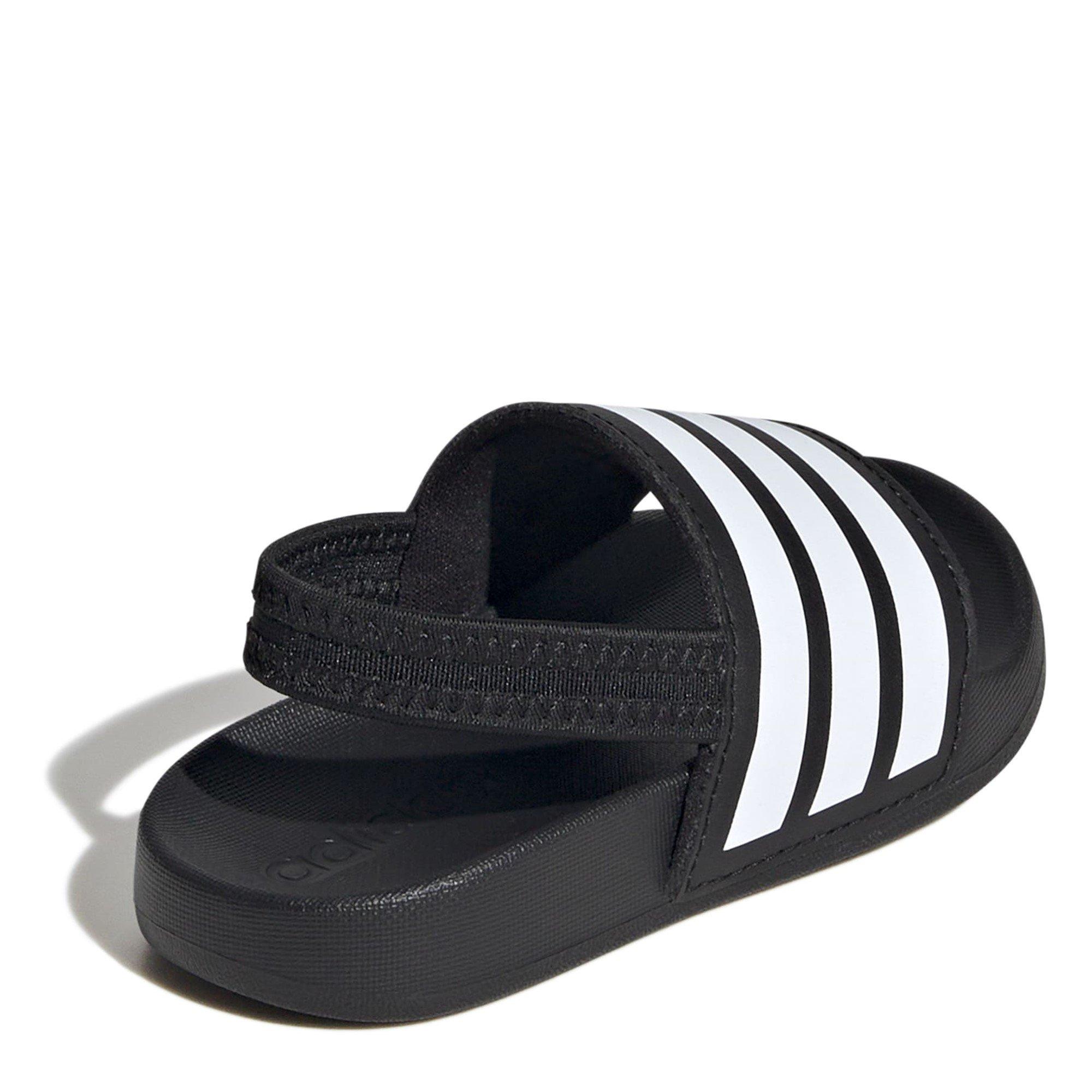 Black/White - adidas - Adilette Estrap Slides Infants - 4