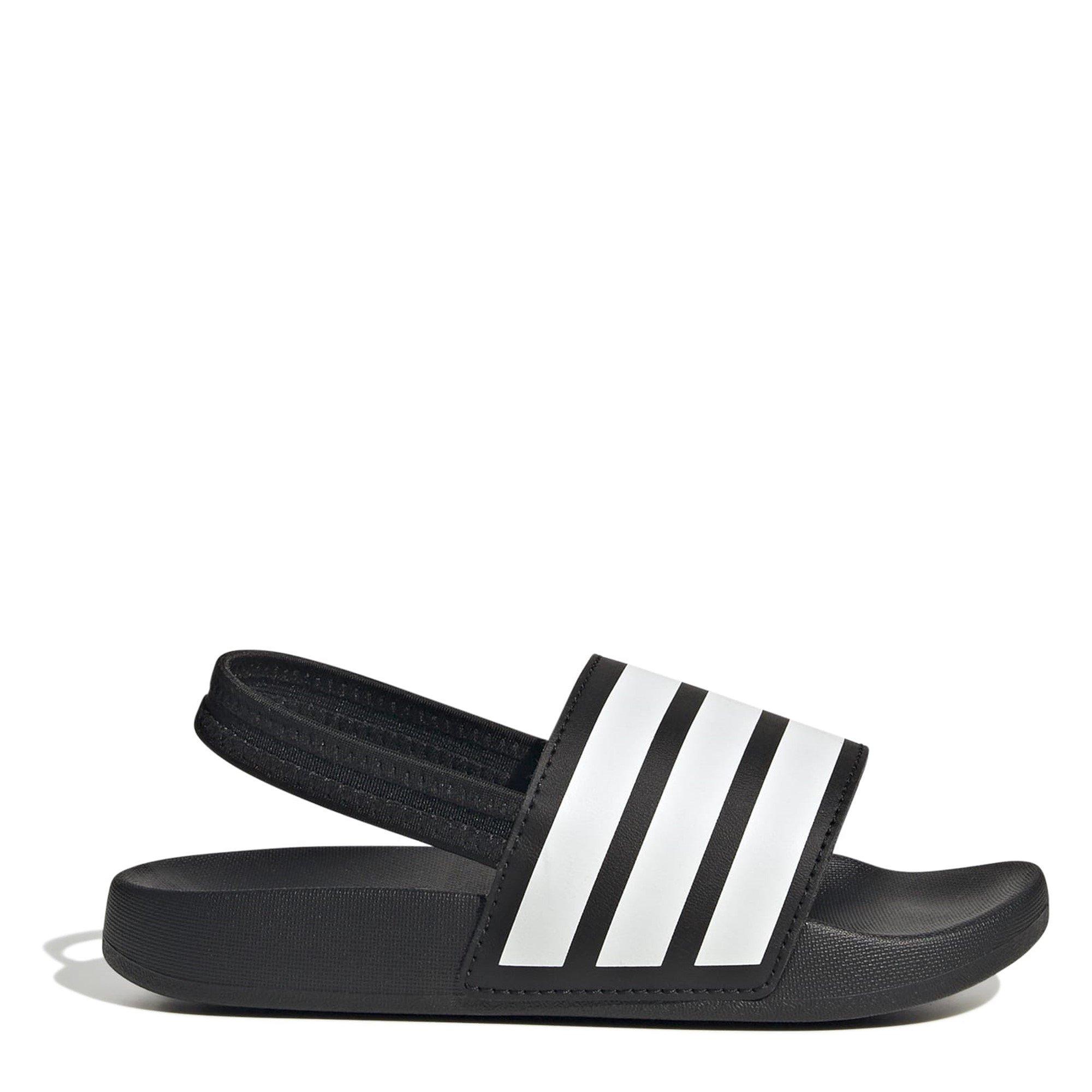 Adidas Boys Adilette Estrap Slides Kids - Black/White - C13 (31.5)