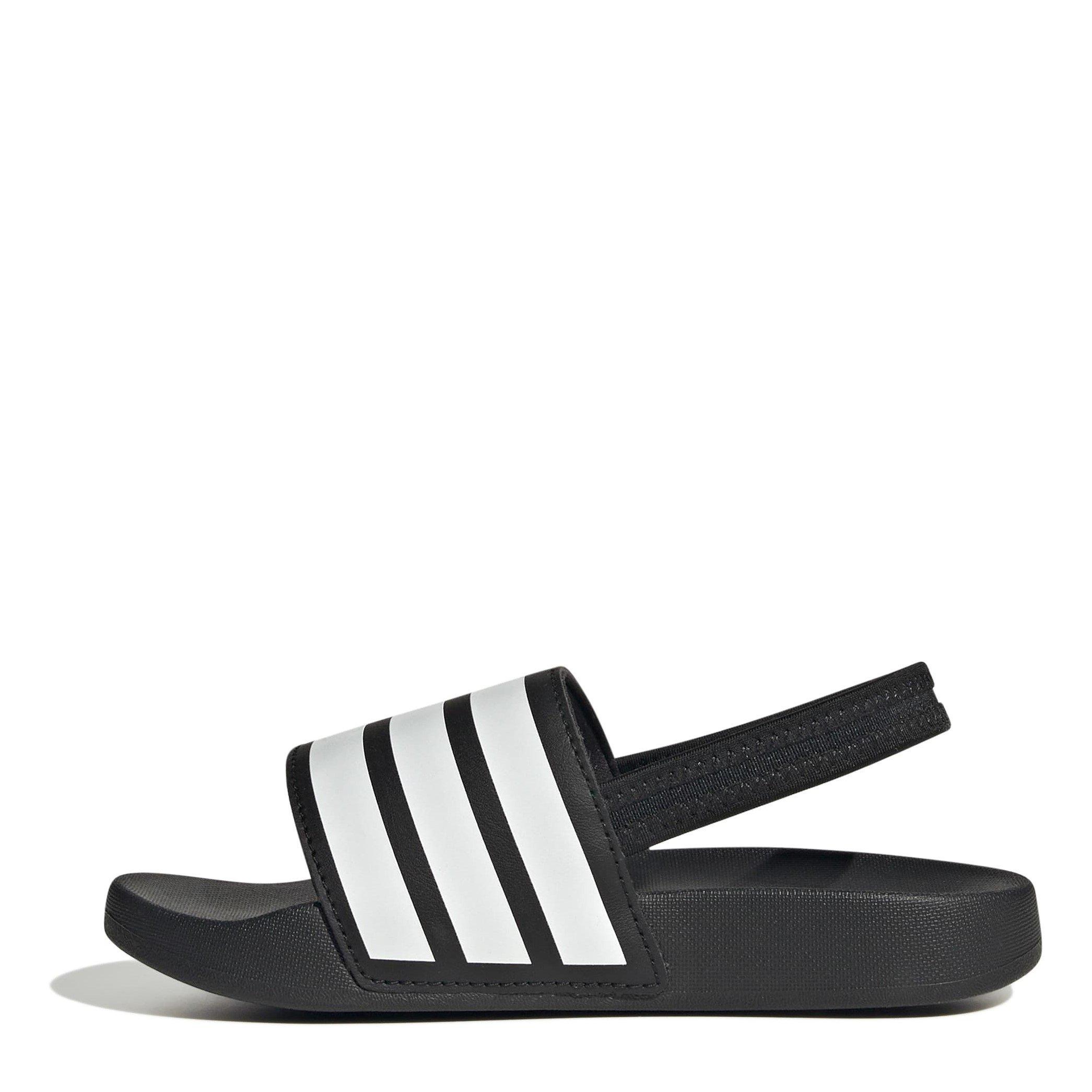 Black/White - adidas - Adilette Estrap Slides Kids - 2