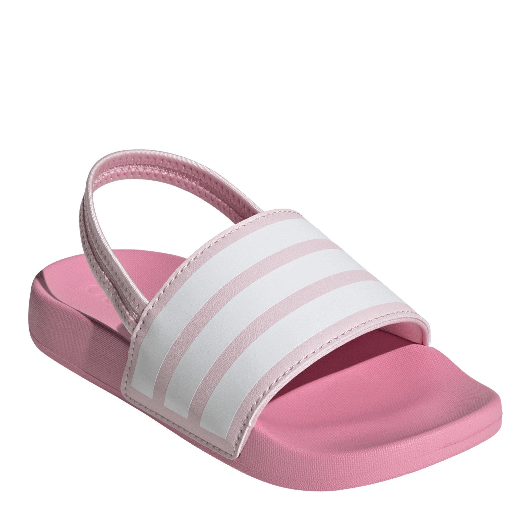 Rosa/Branco - adidas - Adilette Estrap Slides Kids - 3