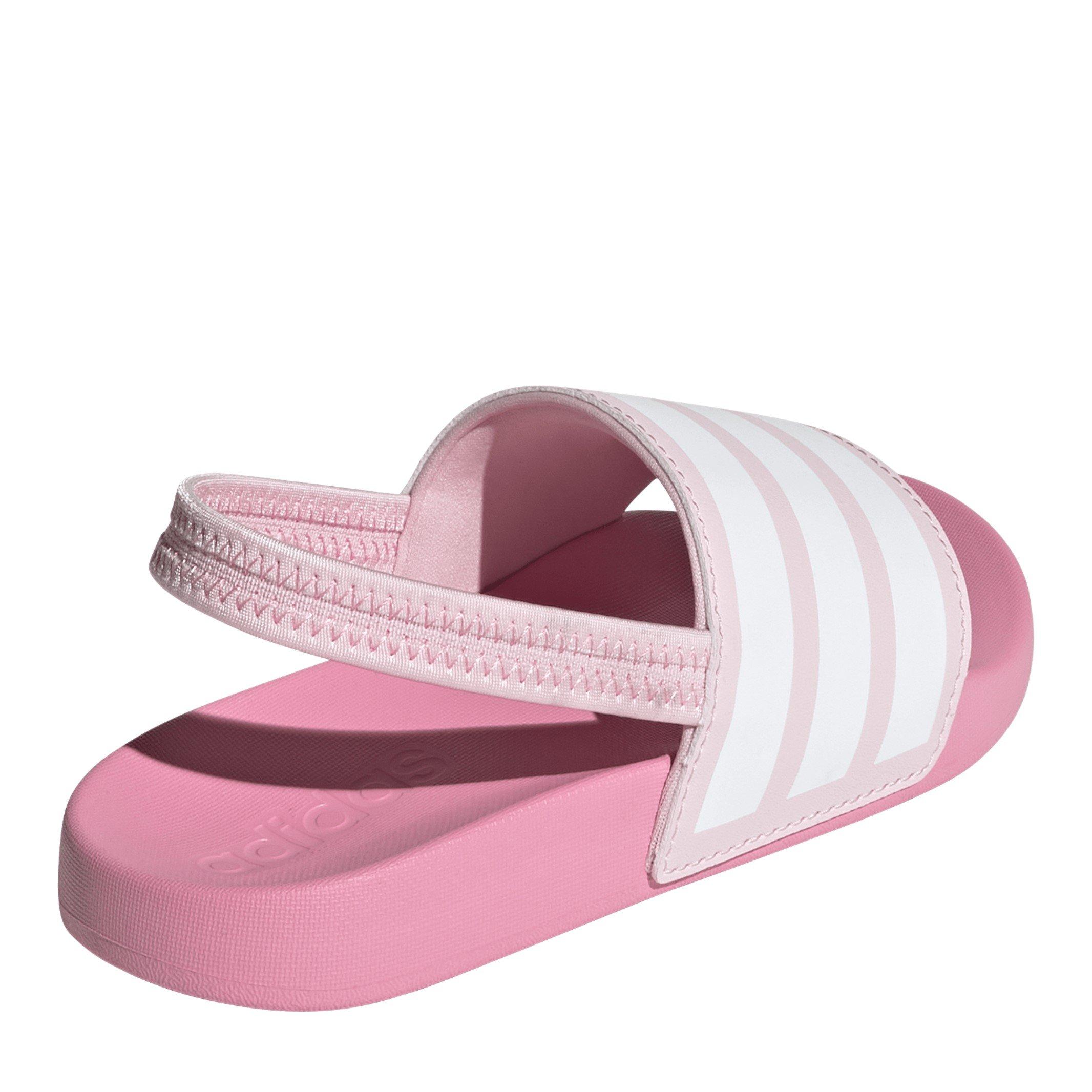 Rosa/Branco - adidas - Adilette Estrap Slides Kids - 4