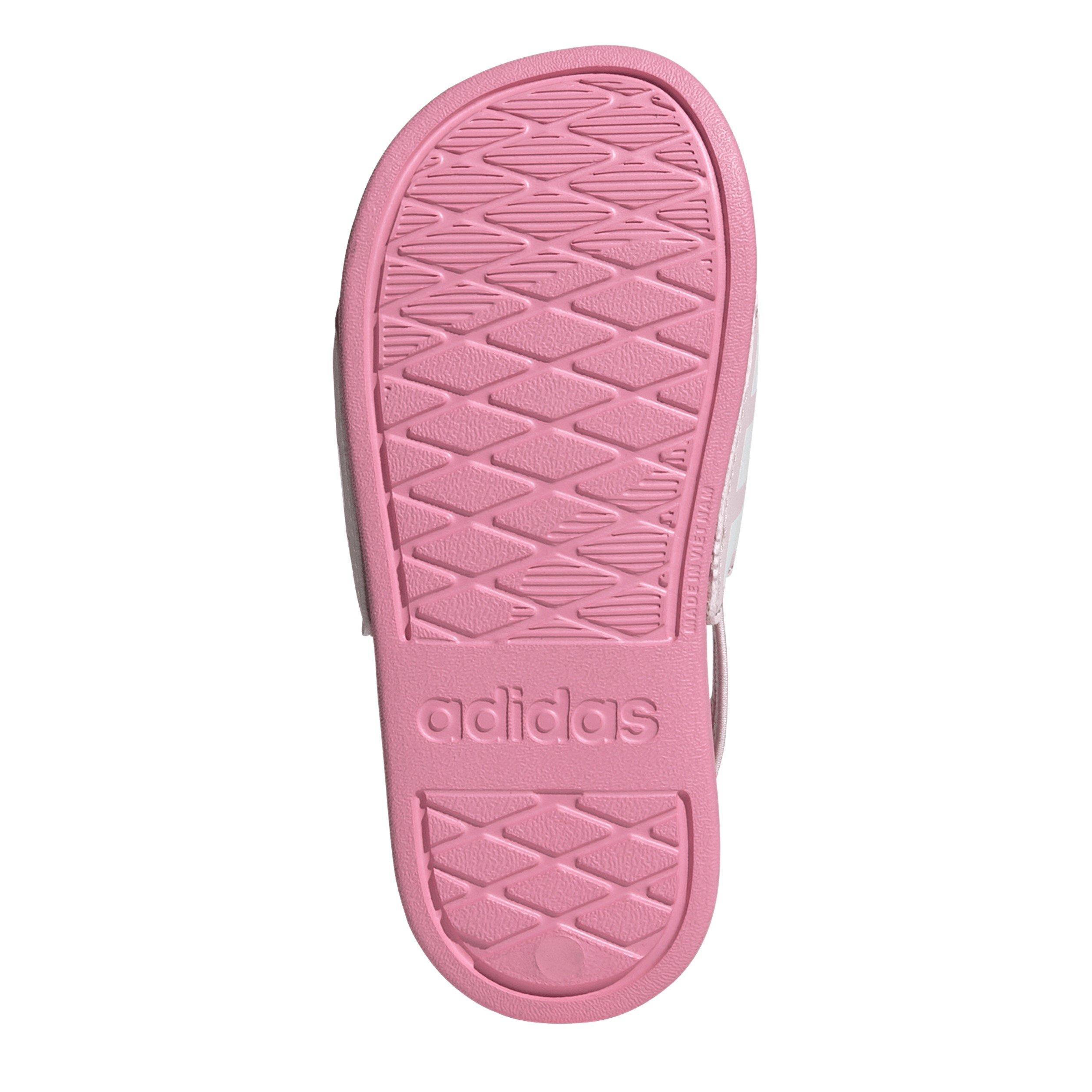 Rosa/Branco - adidas - Adilette Estrap Slides Kids - 6
