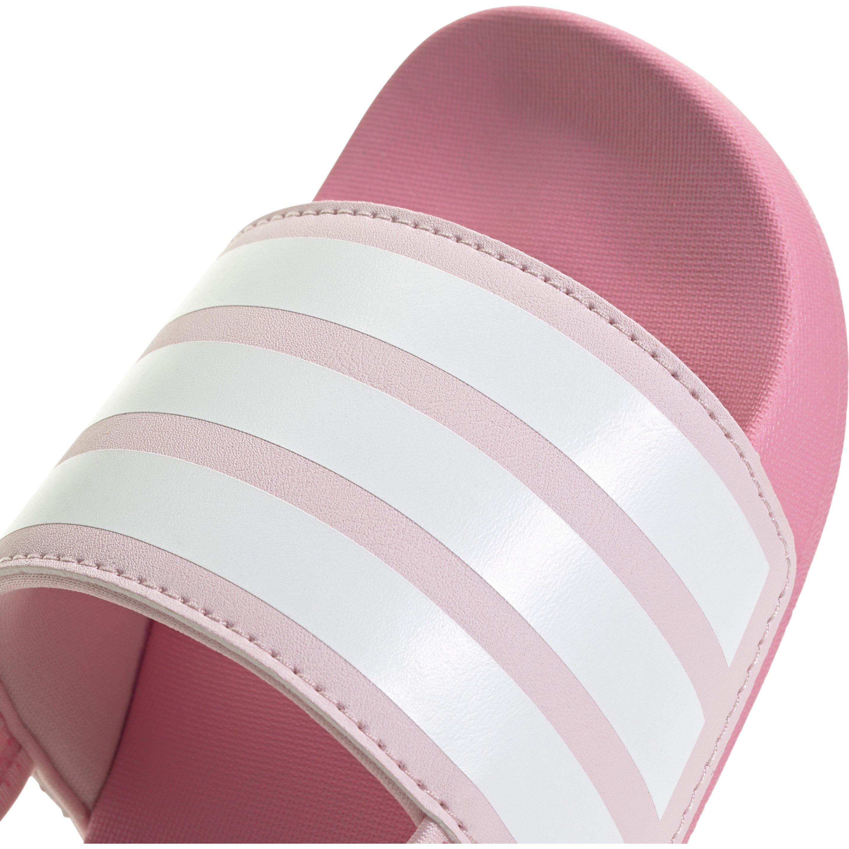 Rosa/Branco - adidas - Adilette Estrap Slides Kids - 7