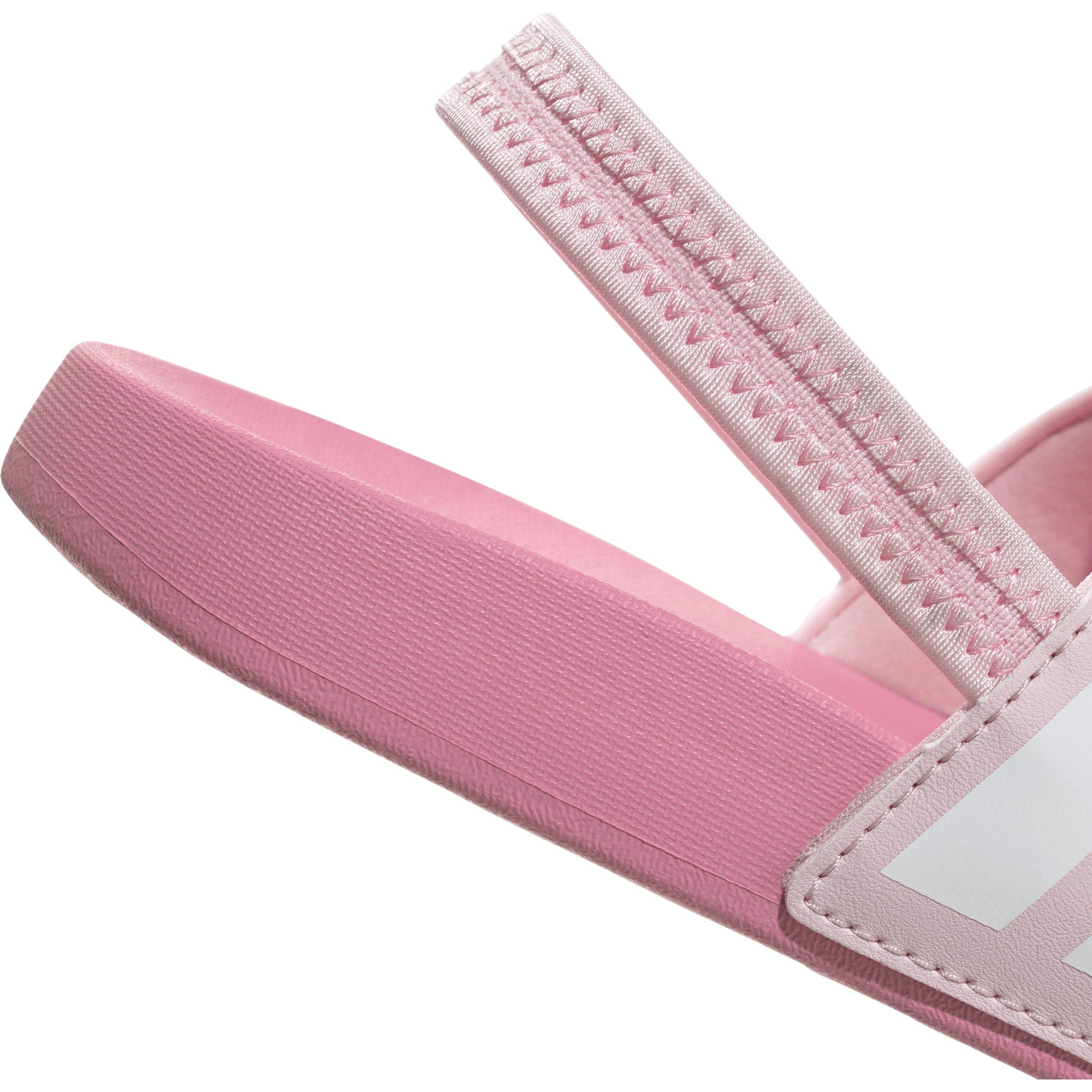 Rosa/Branco - adidas - Adilette Estrap Slides Kids - 8