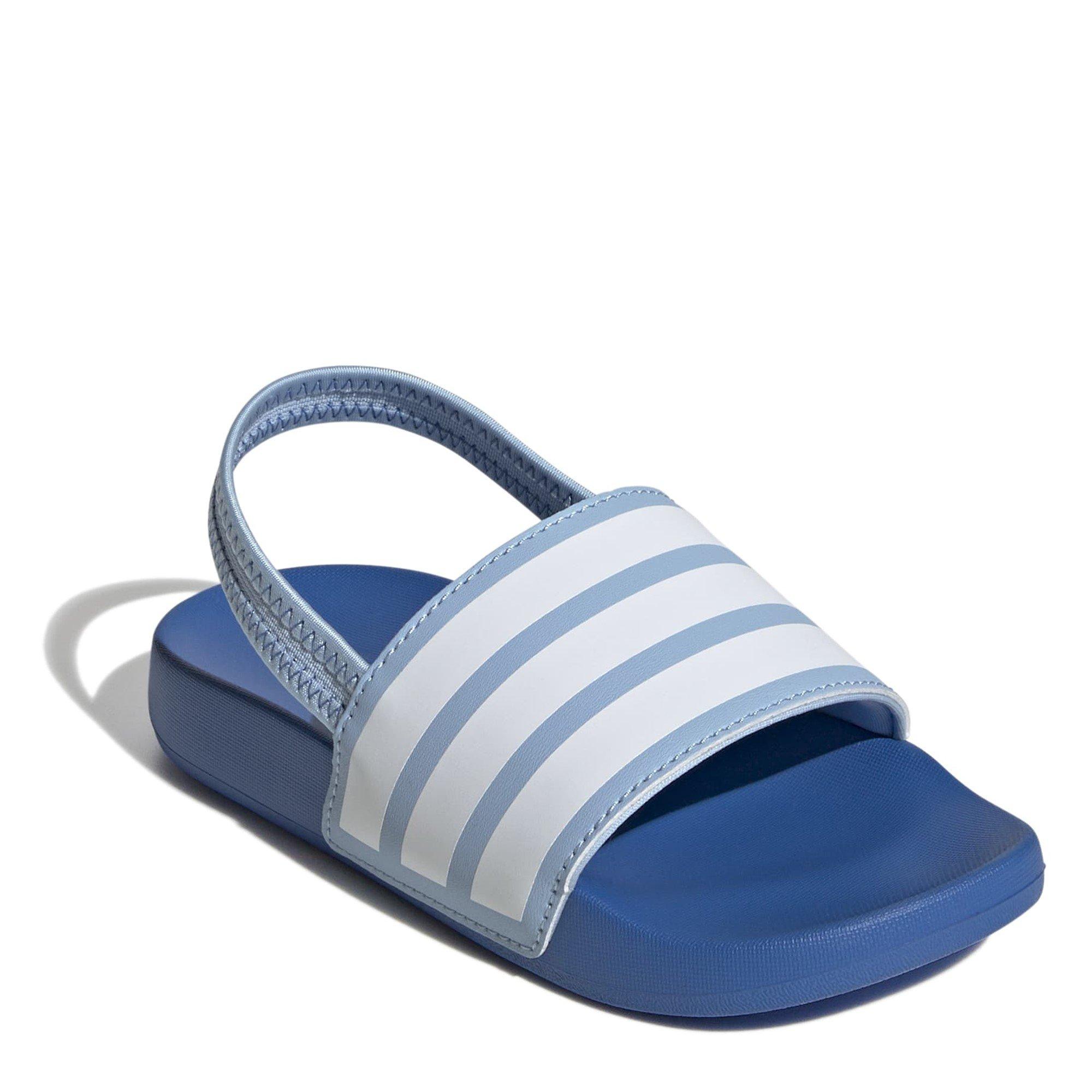 Sky/White - adidas - Adilette Estrap Slides Kids - 3