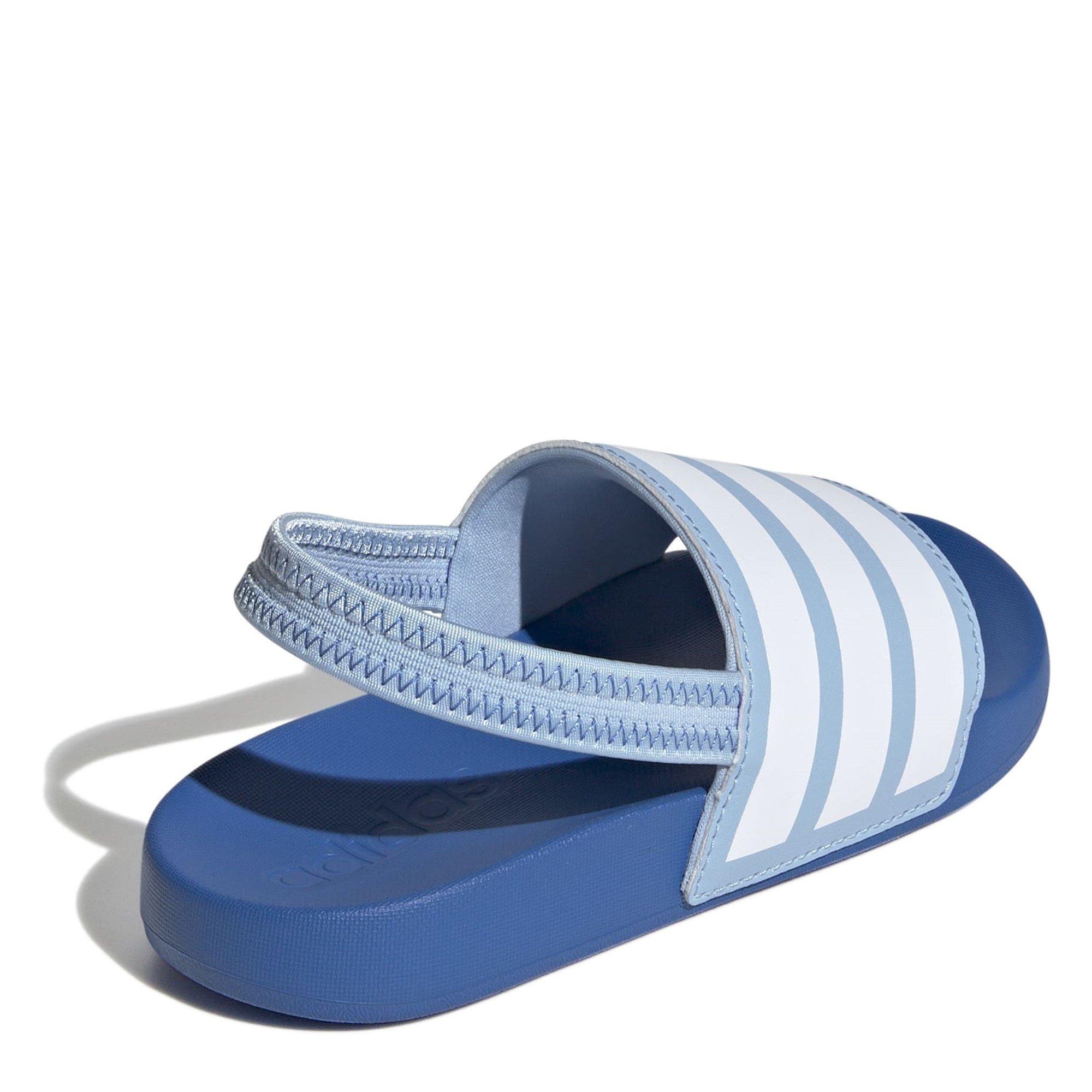 Sky/White - adidas - Adilette Estrap Slides Kids - 4