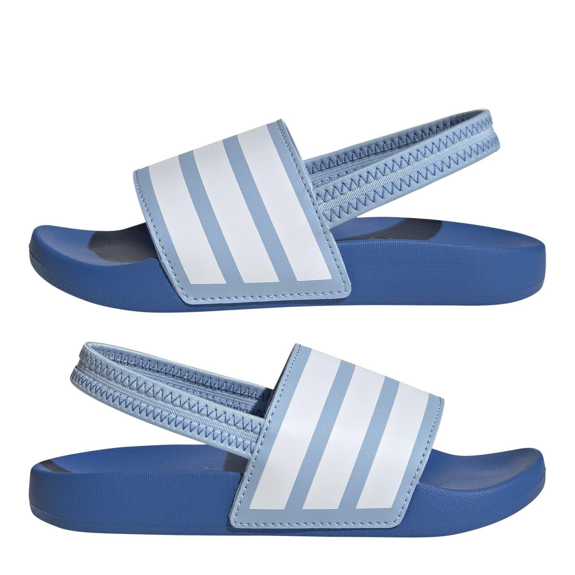 Sky/White - adidas - Adilette Estrap Slides Kids - 9