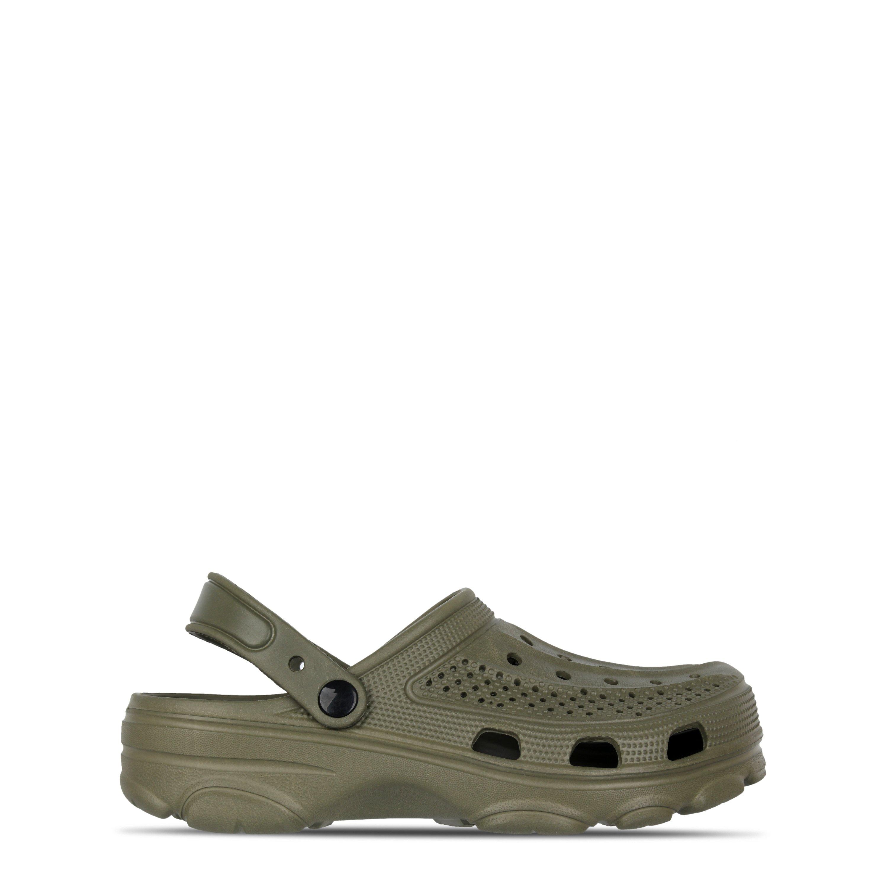 Khaki - Fabric - Crocs Fabric Cloggs Womens - 1