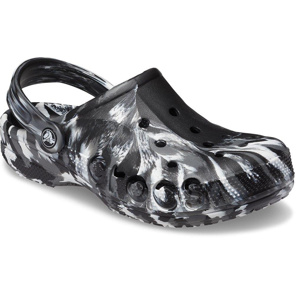 Negro/Blanco - Crocs - Baya Marble Clog Womens - 6