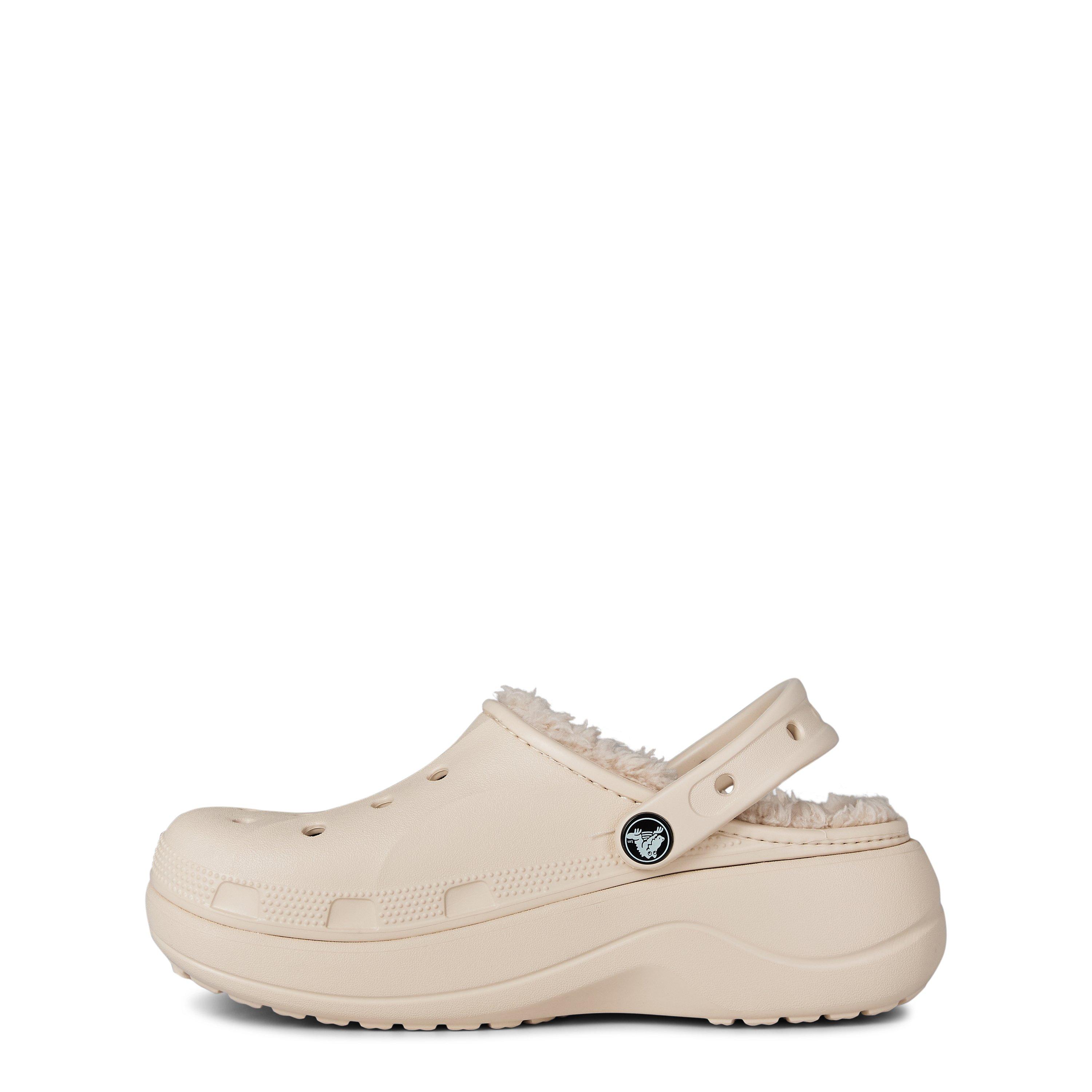 Winter White - Crocs - Classic Lined Platform Clogs Womens - 3