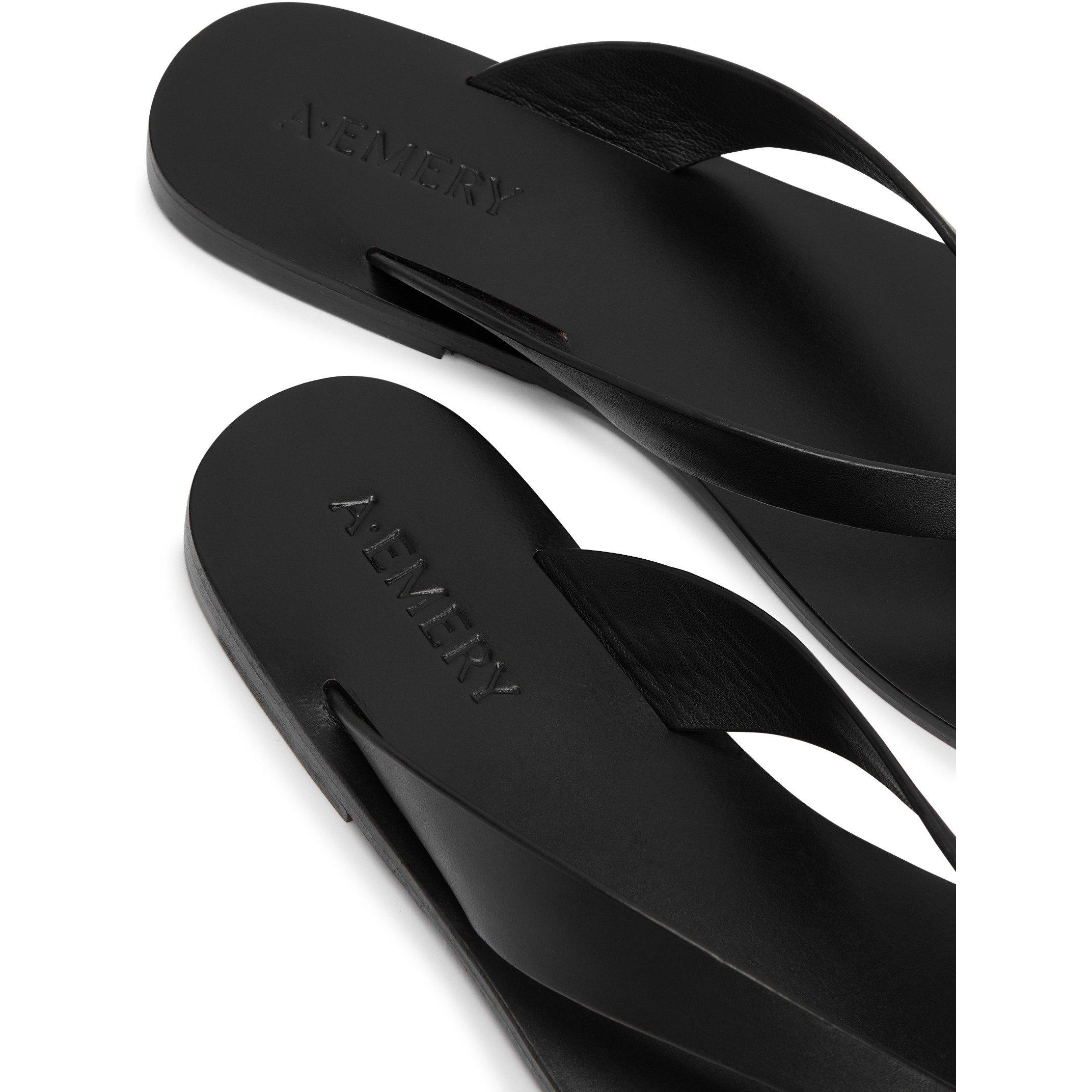 BLACK - Unknown - Women's Kinto Leather Flip Flops - 5