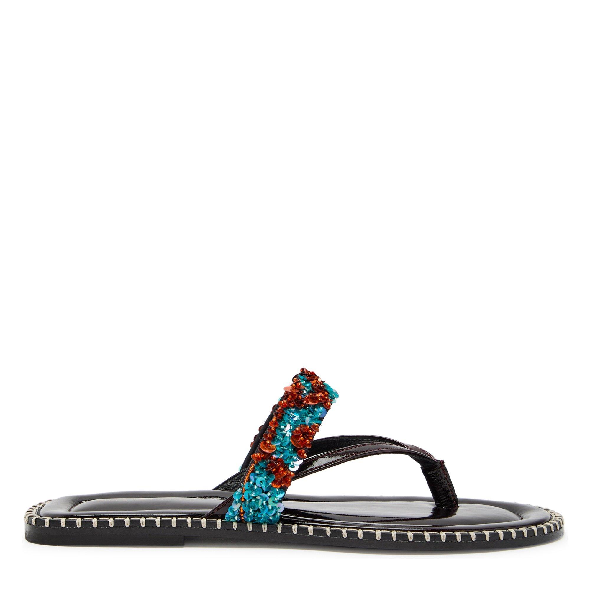 TURQUOISE - Dries Van Noten - ROUNDED TOE FLIPFLOP SANDAL WI - 1